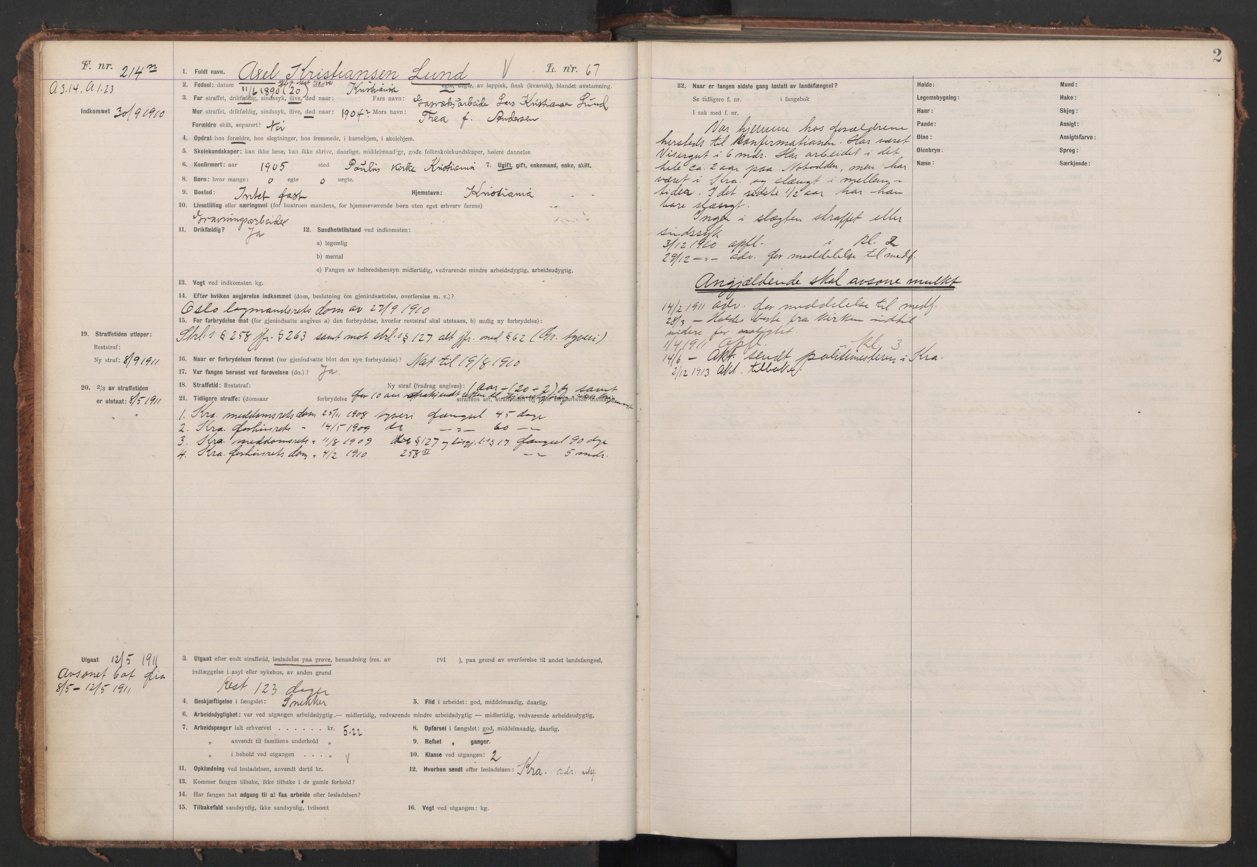 Botsfengslet, AV/RA-S-1539/D/Db/Dbb/L0044: 213n - 553n, 1910-1912, p. 2