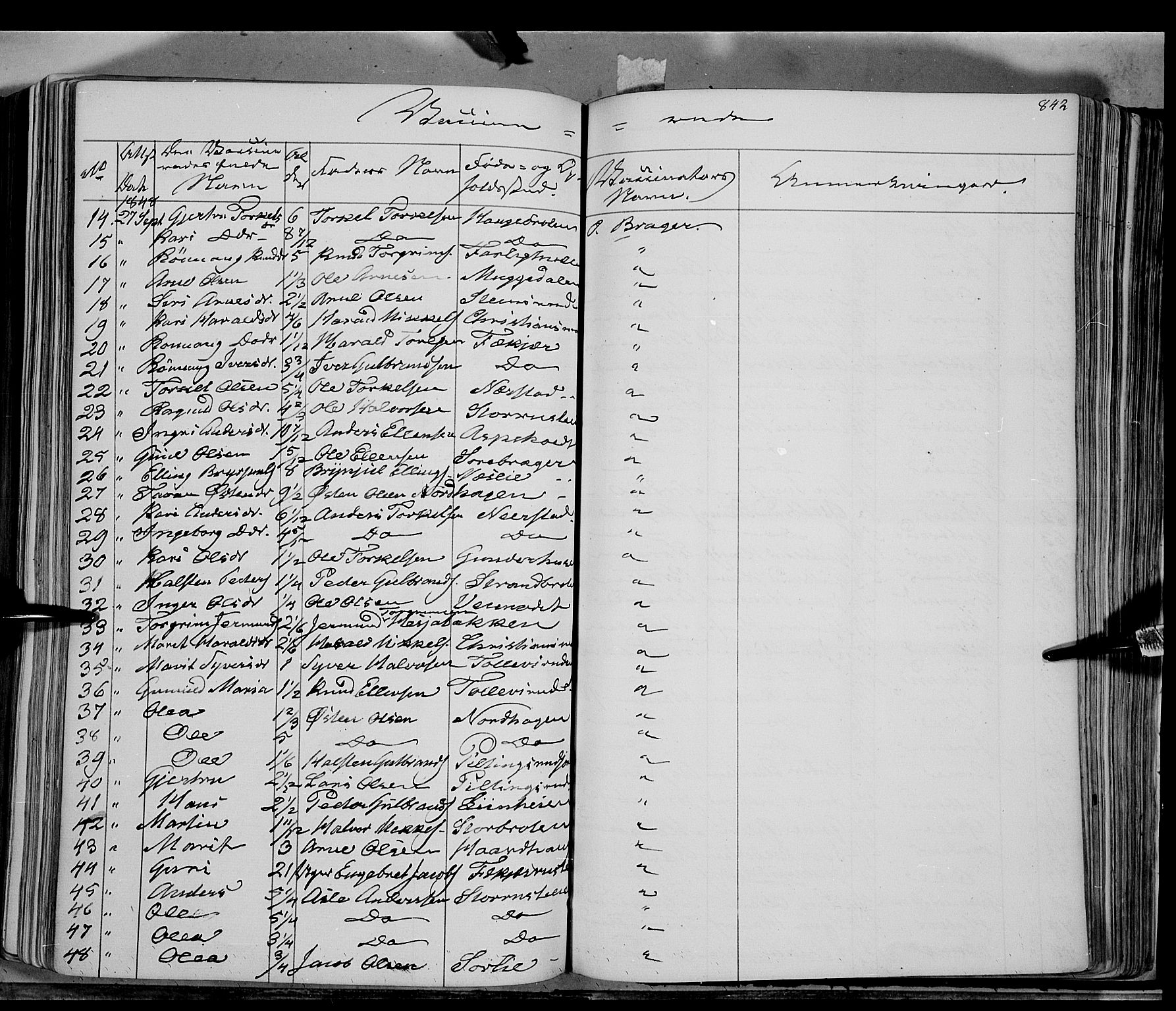 Sør-Aurdal prestekontor, AV/SAH-PREST-128/H/Ha/Haa/L0004: Parish register (official) no. 4, 1841-1849, p. 841-842