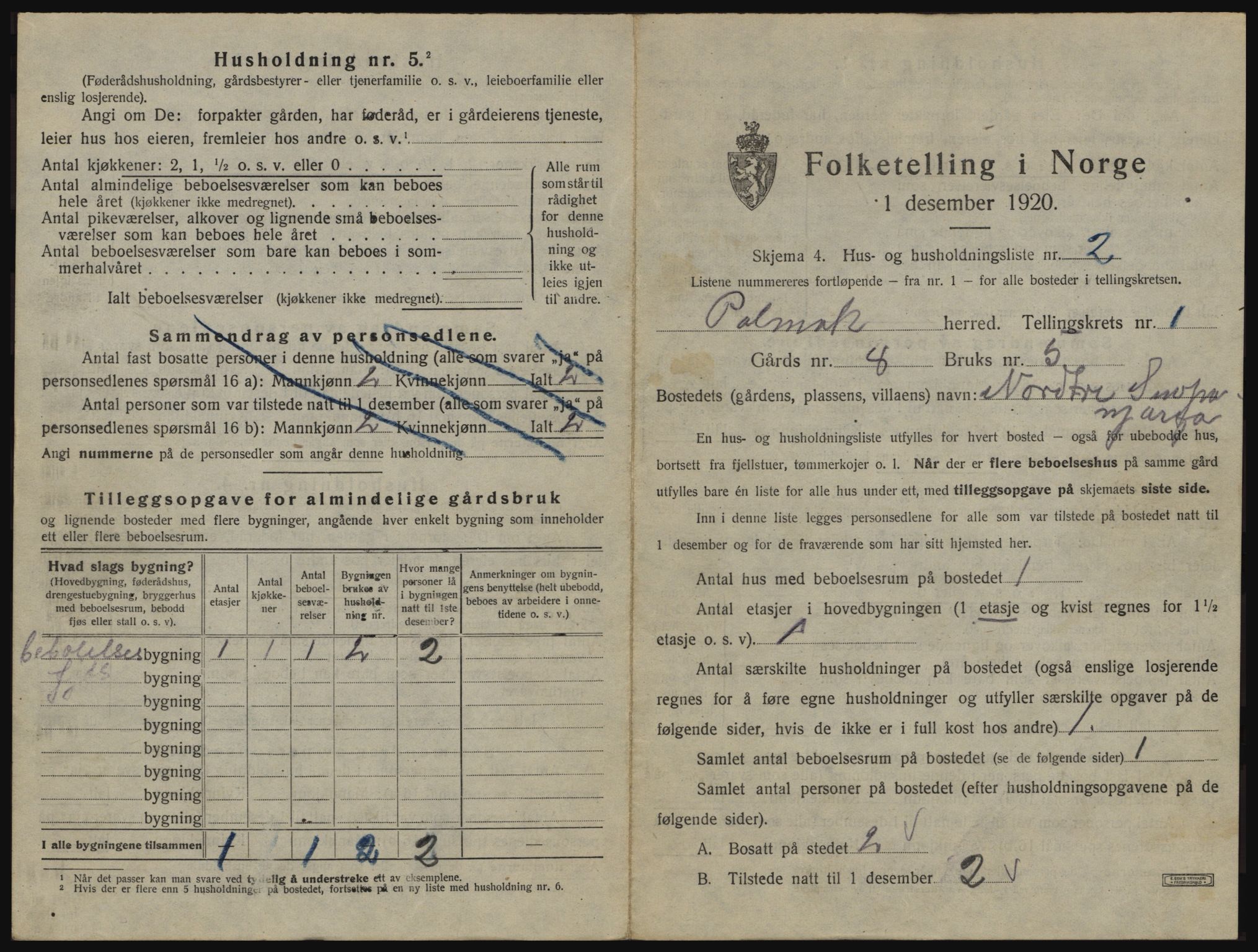 SATØ, 1920 census for Polmak, 1920, p. 23