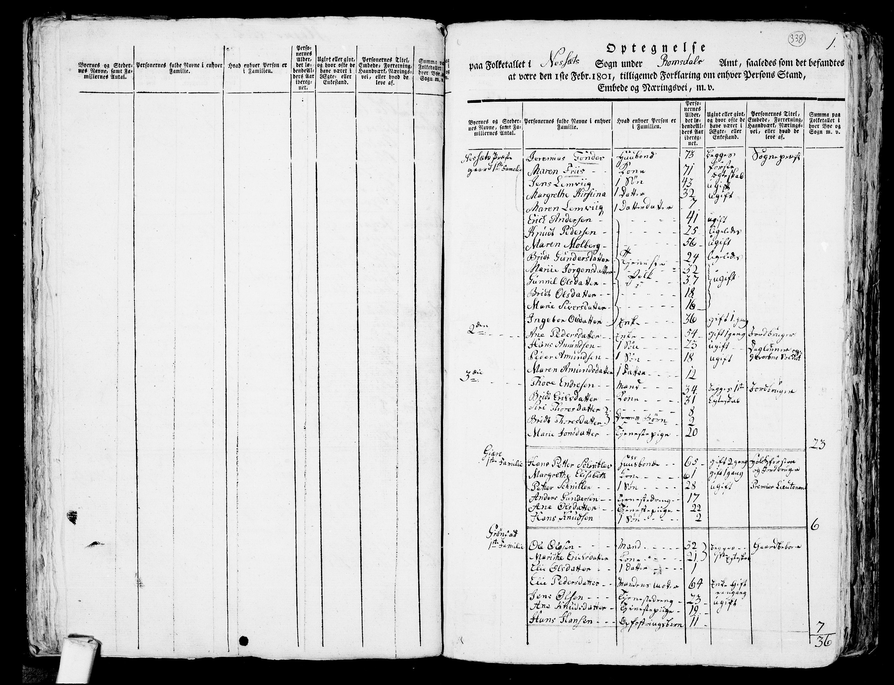 RA, 1801 census for 1543P Nesset, 1801, p. 337b-338a