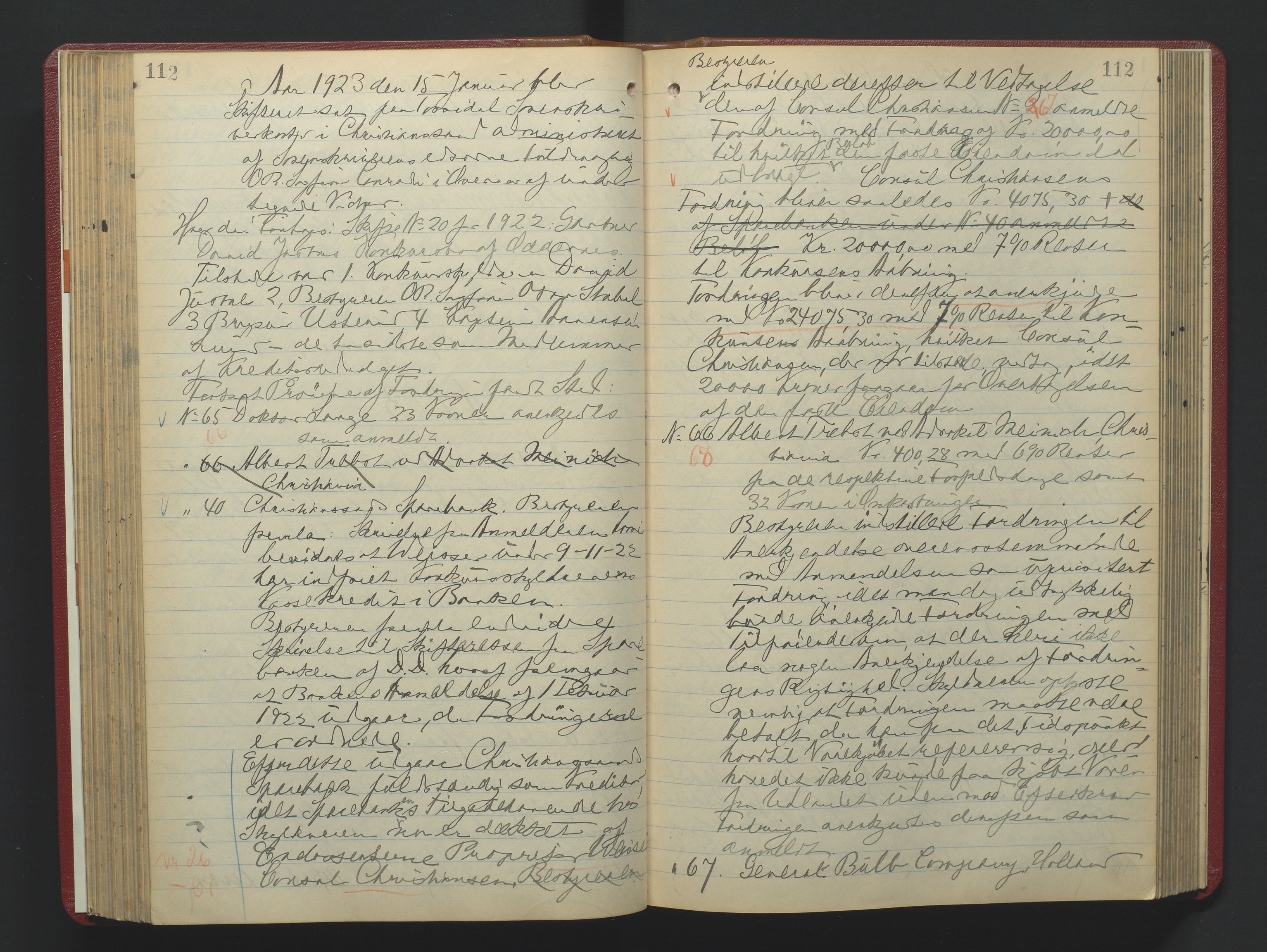 Torridal sorenskriveri, AV/SAK-1221-0012/H/Hc/L0024: Skifteforhandlingsprotokoll med navneregister nr. 10, 1921-1925, p. 112
