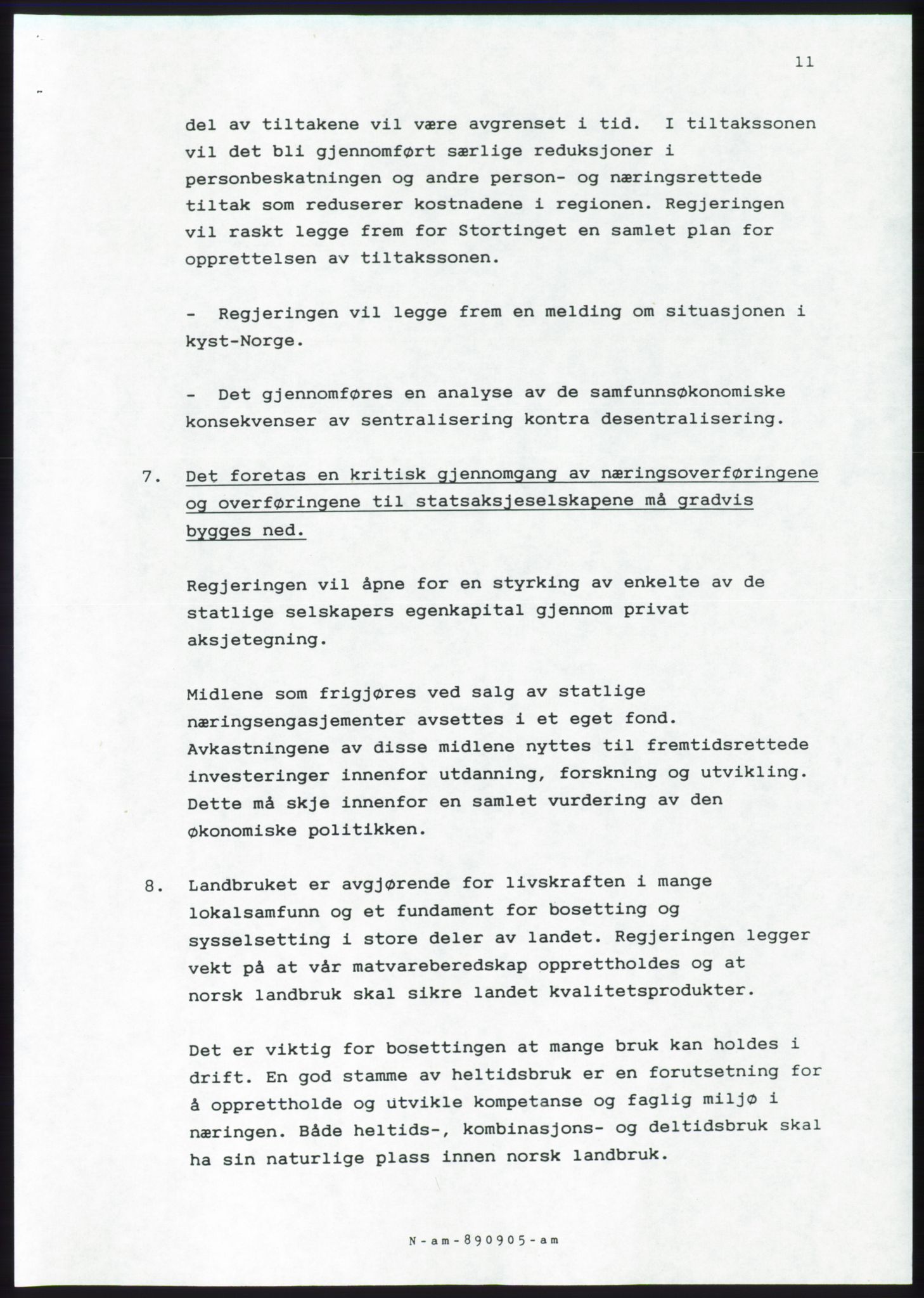 Forhandlingsmøtene 1989 mellom Høyre, KrF og Senterpartiet om dannelse av regjering, AV/RA-PA-0697/A/L0001: Forhandlingsprotokoll med vedlegg, 1989, p. 462