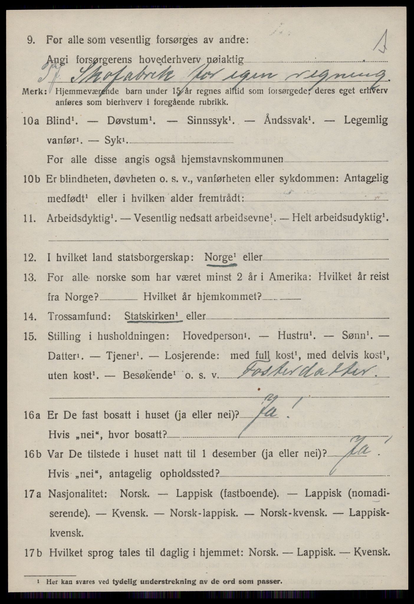 SAT, 1920 census for Hemne, 1920, p. 5341