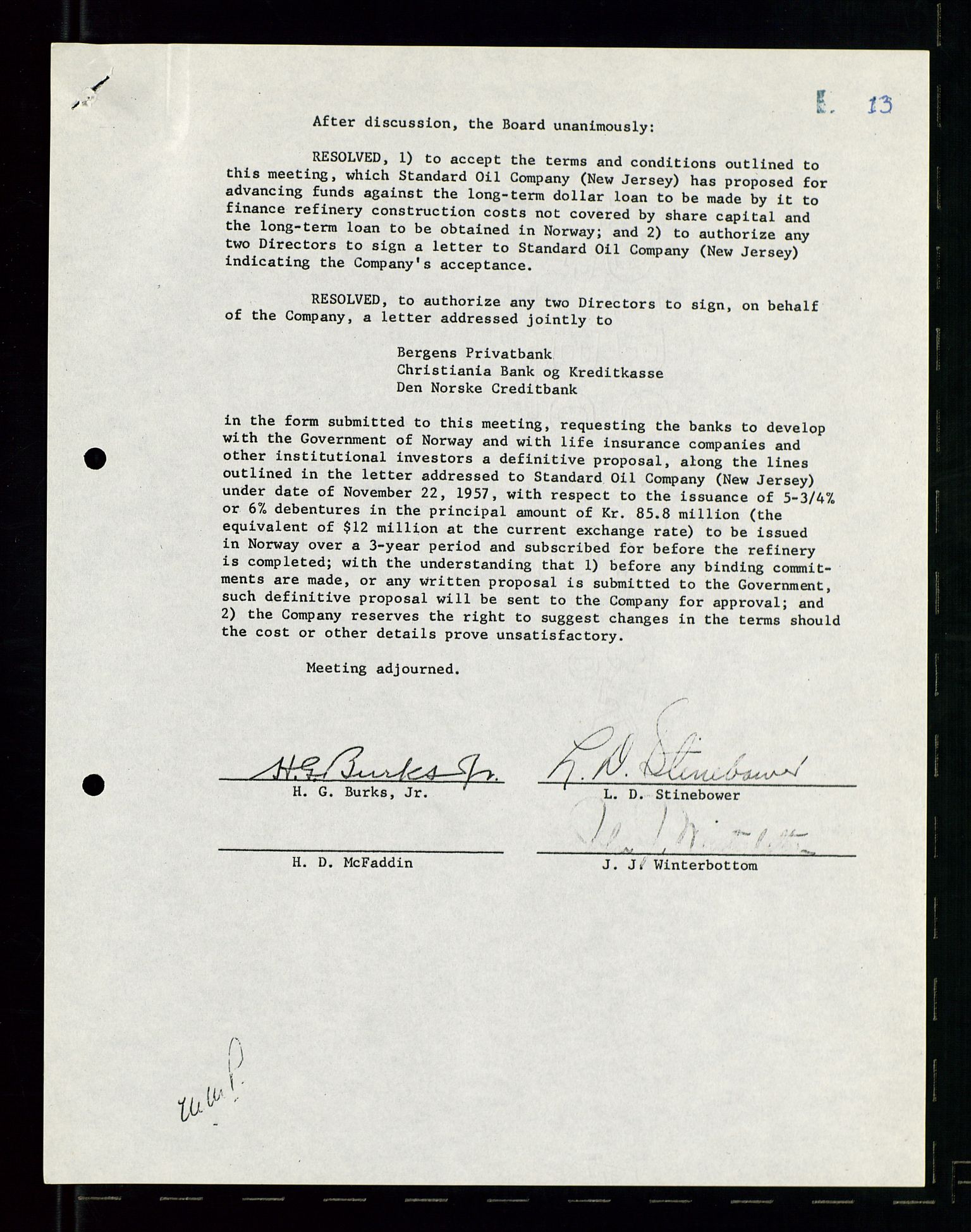 PA 1537 - A/S Essoraffineriet Norge, AV/SAST-A-101957/A/Aa/L0001/0001: Styremøter / Styremøter, board meetings, 1959-1961, p. 312