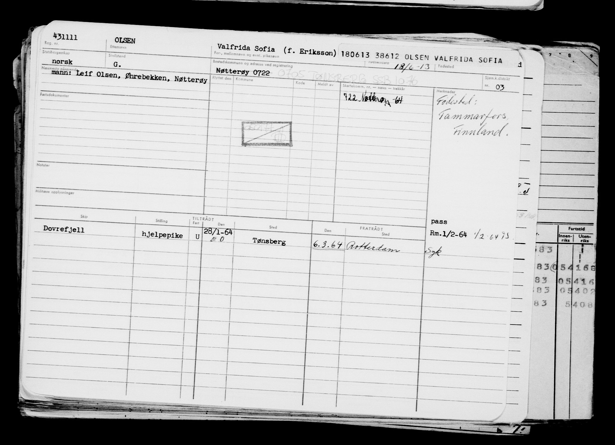 Direktoratet for sjømenn, AV/RA-S-3545/G/Gb/L0113: Hovedkort, 1913, p. 378