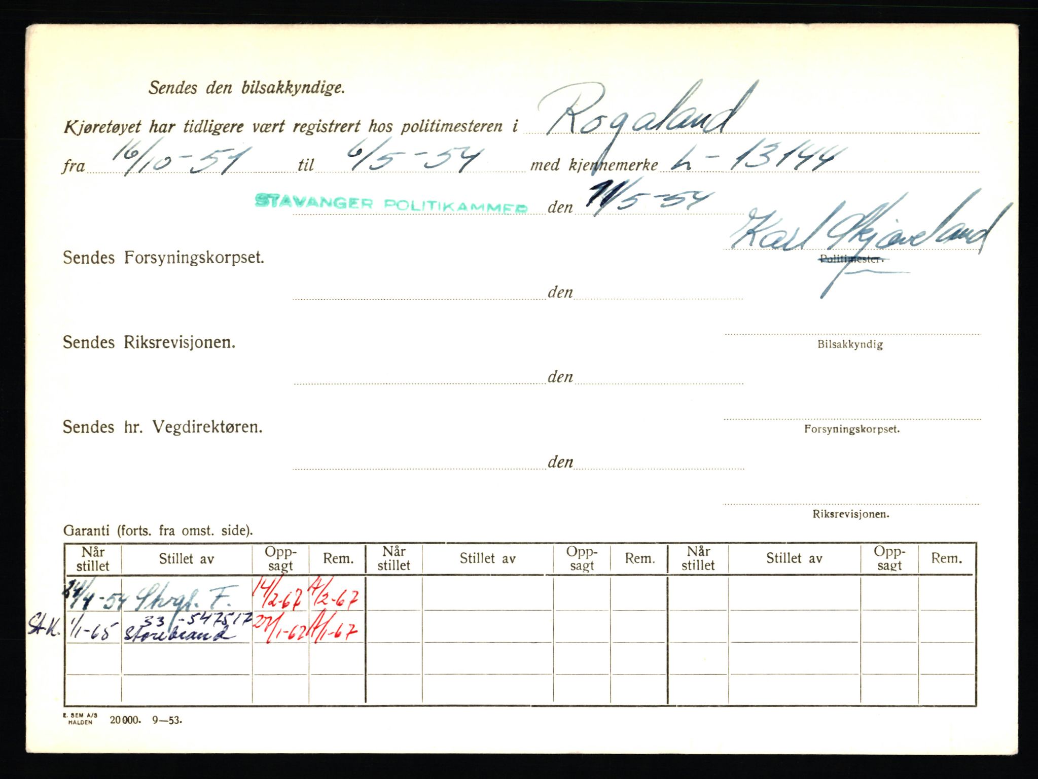 Stavanger trafikkstasjon, SAST/A-101942/0/F/L0009: L-3000 - L-3349, 1930-1971, p. 616