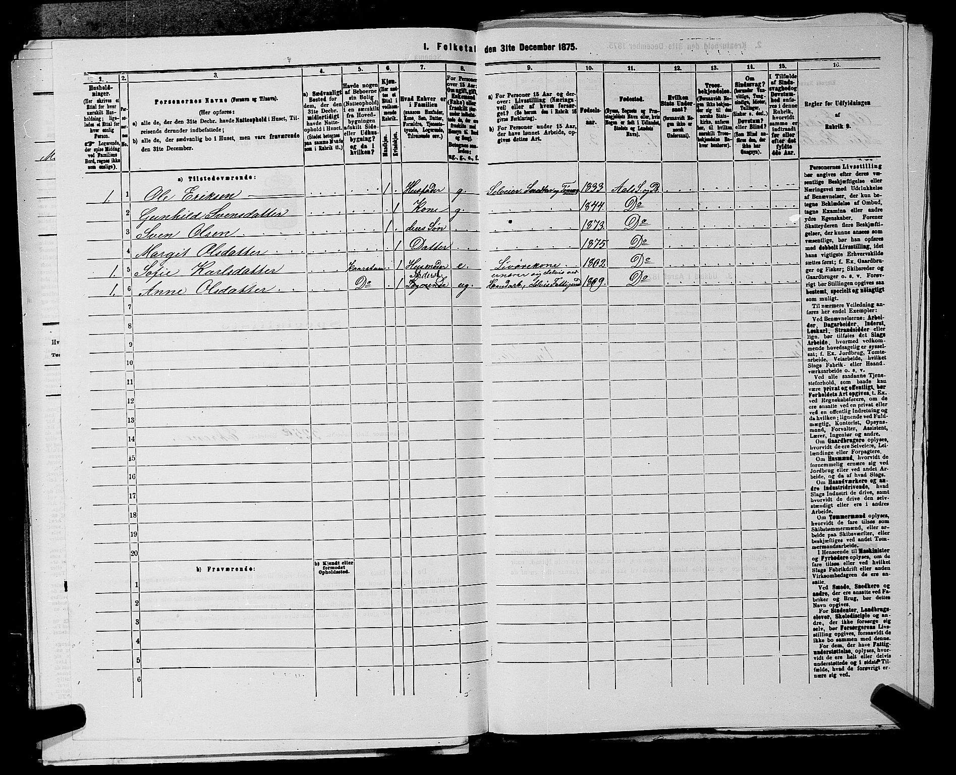 SAKO, 1875 census for 0619P Ål, 1875, p. 1180