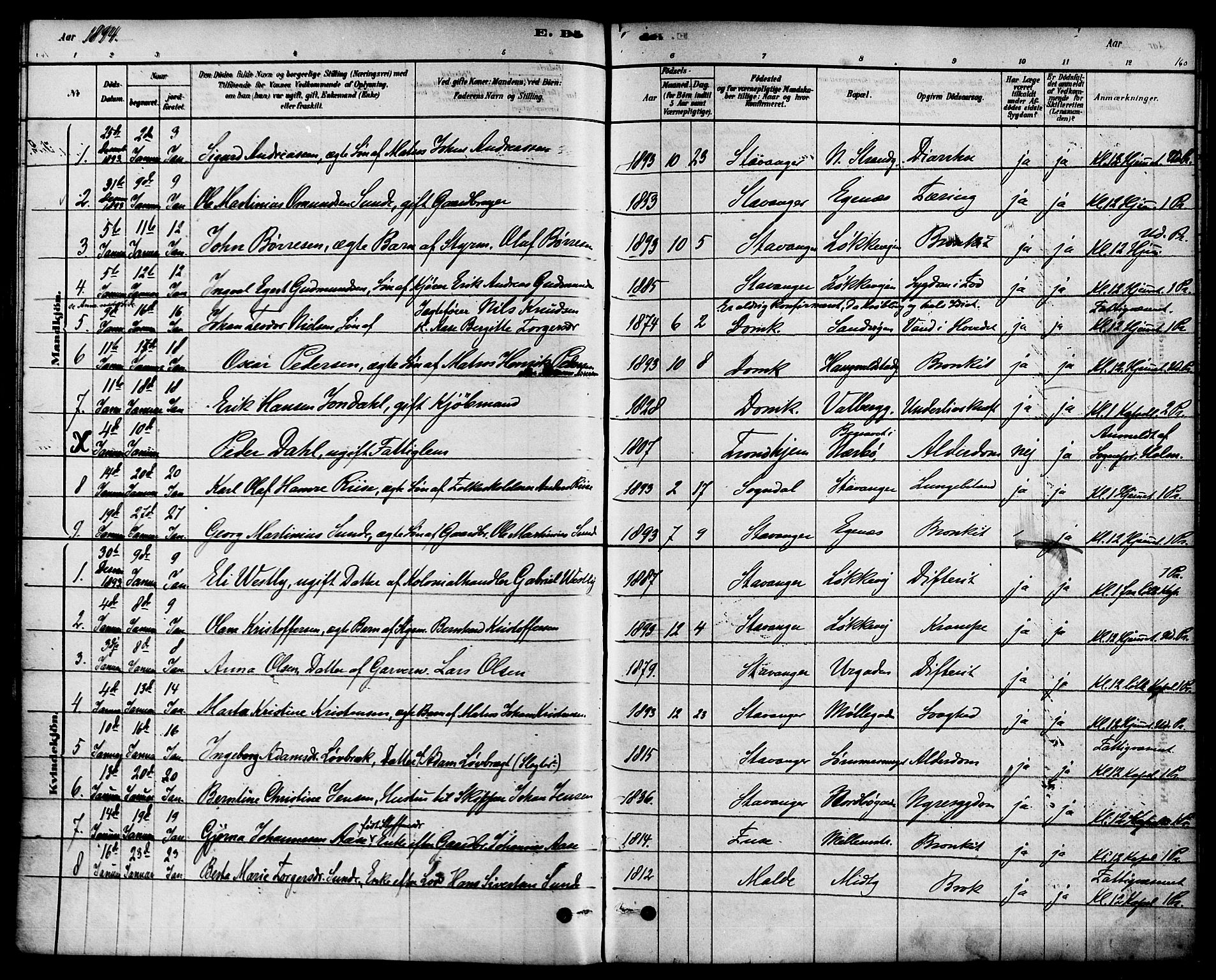 Domkirken sokneprestkontor, SAST/A-101812/001/30/30BA/L0027: Parish register (official) no. A 26, 1878-1896, p. 160