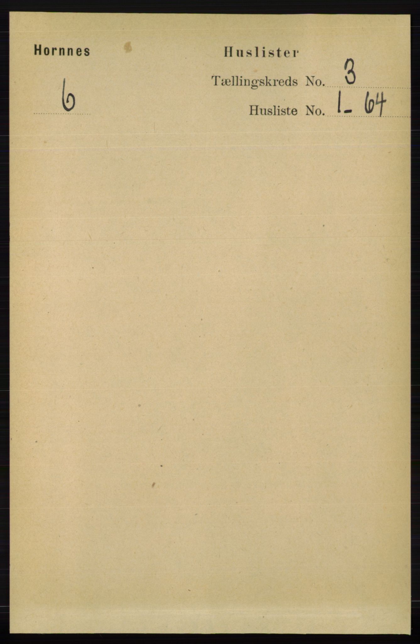 RA, 1891 census for 0936 Hornnes, 1891, p. 476