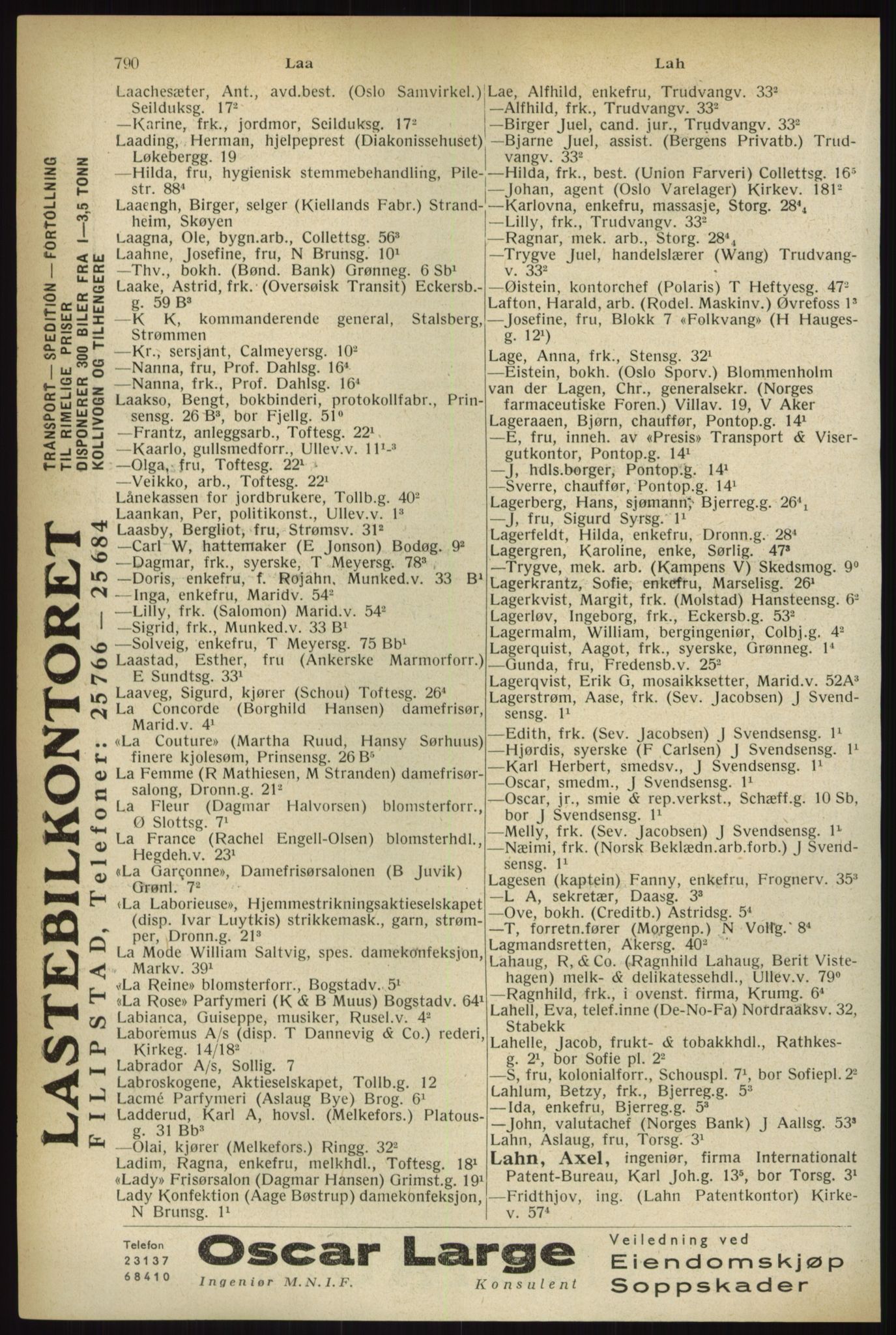 Kristiania/Oslo adressebok, PUBL/-, 1933, p. 790