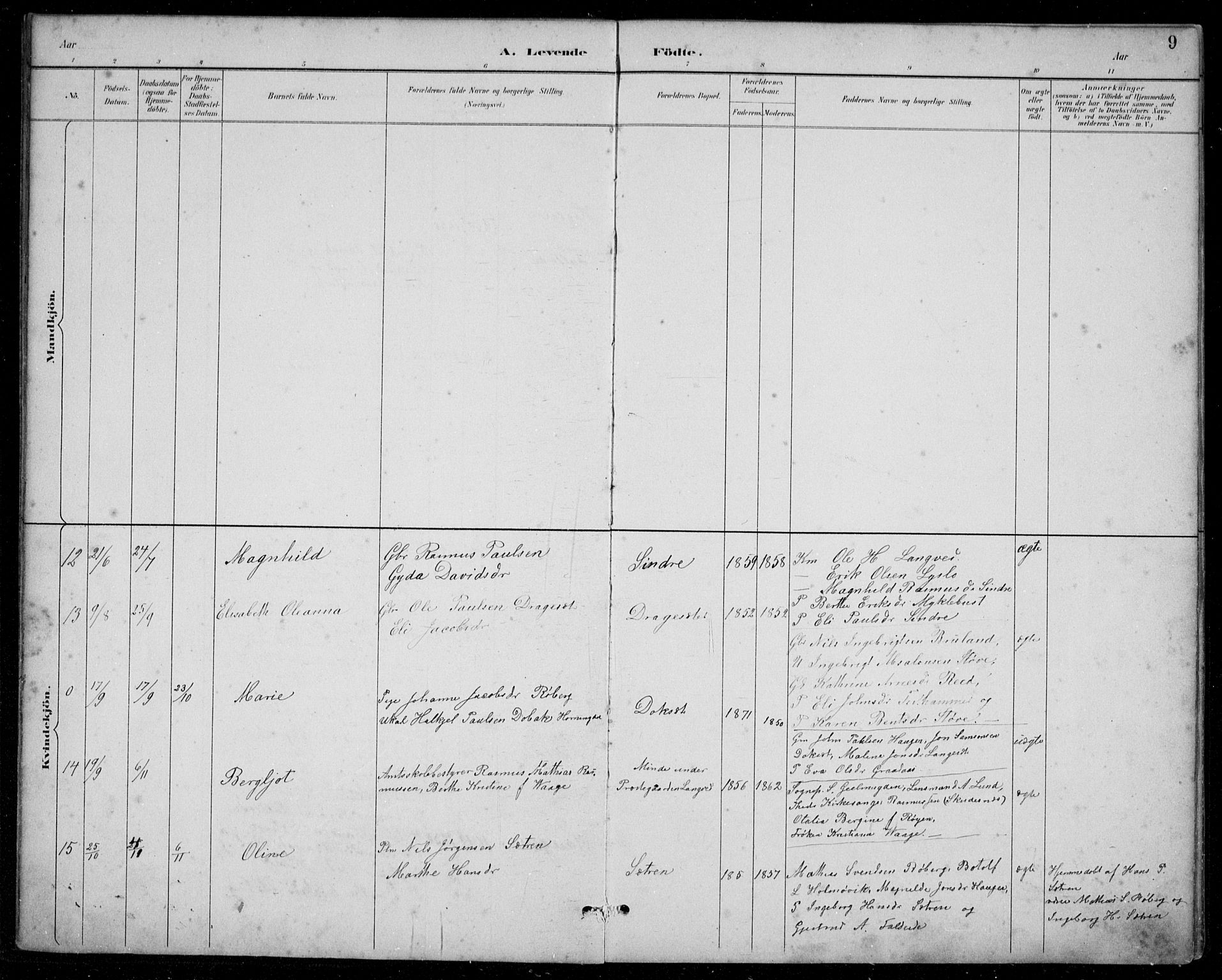 Innvik sokneprestembete, AV/SAB-A-80501: Parish register (copy) no. A 3, 1886-1912, p. 9