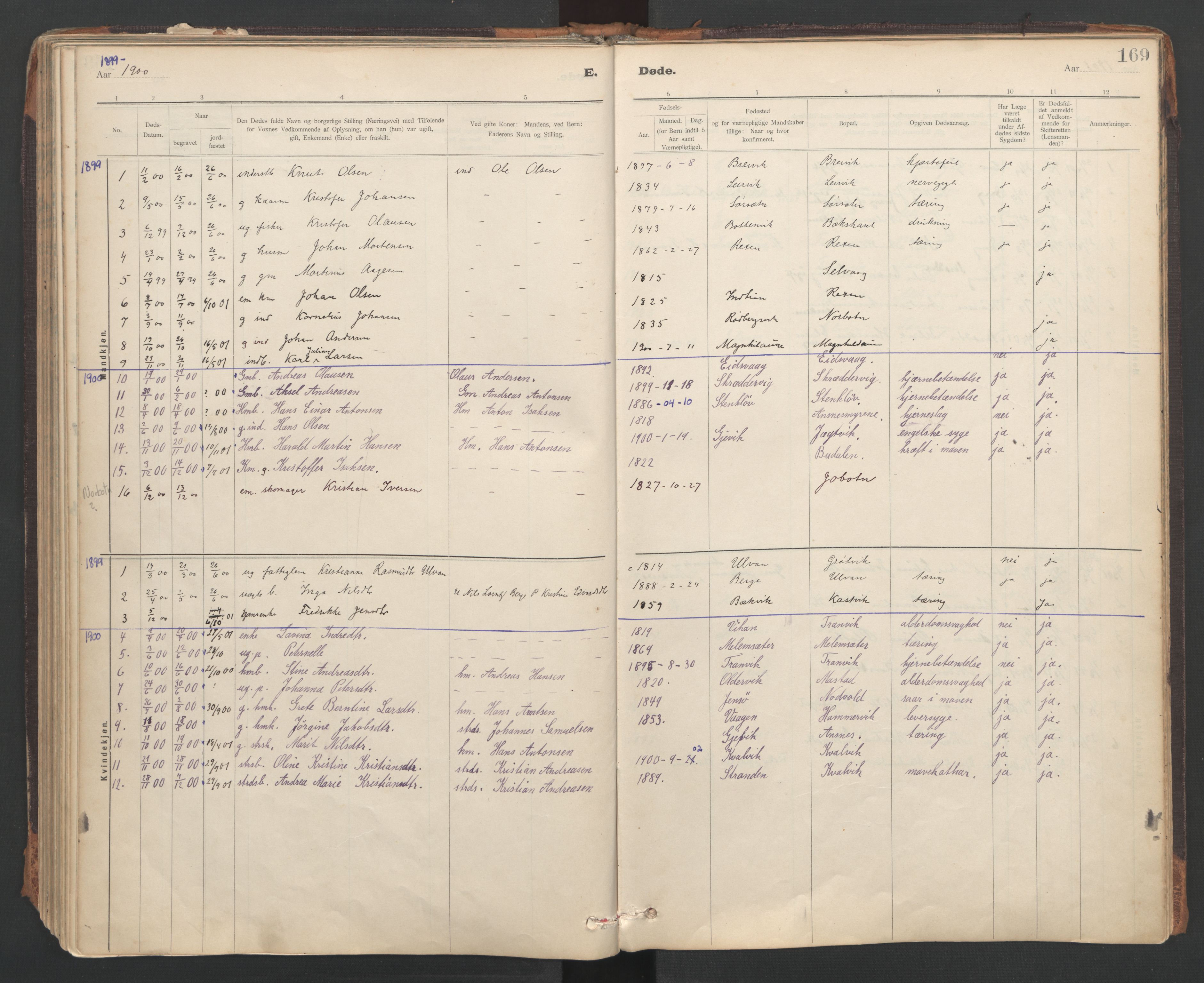 Ministerialprotokoller, klokkerbøker og fødselsregistre - Sør-Trøndelag, SAT/A-1456/637/L0559: Parish register (official) no. 637A02, 1899-1923, p. 169
