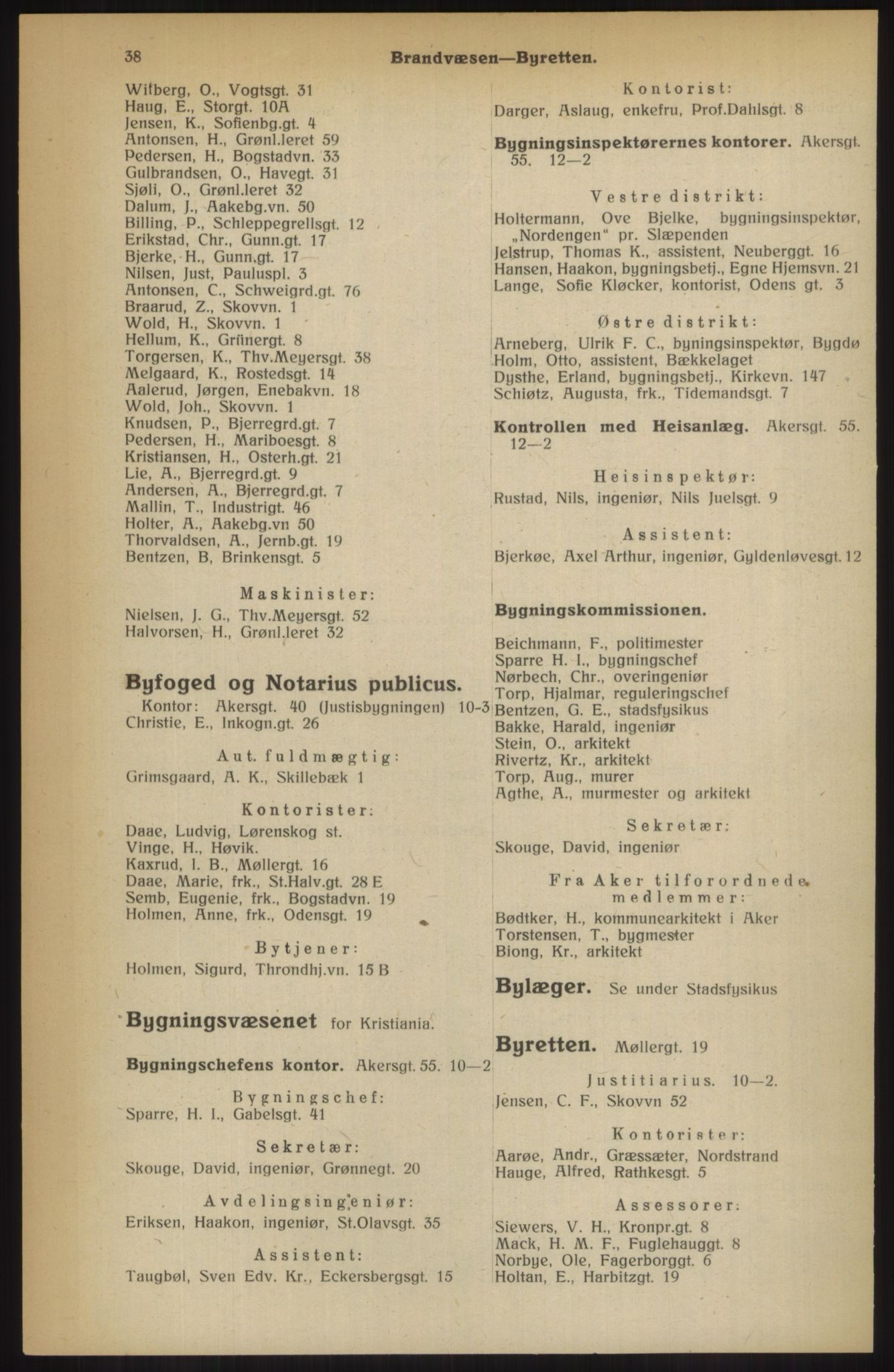 Kristiania/Oslo adressebok, PUBL/-, 1914, p. 38