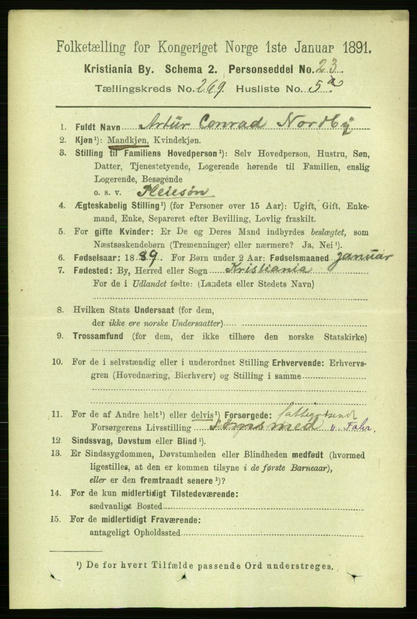 RA, 1891 census for 0301 Kristiania, 1891, p. 163201