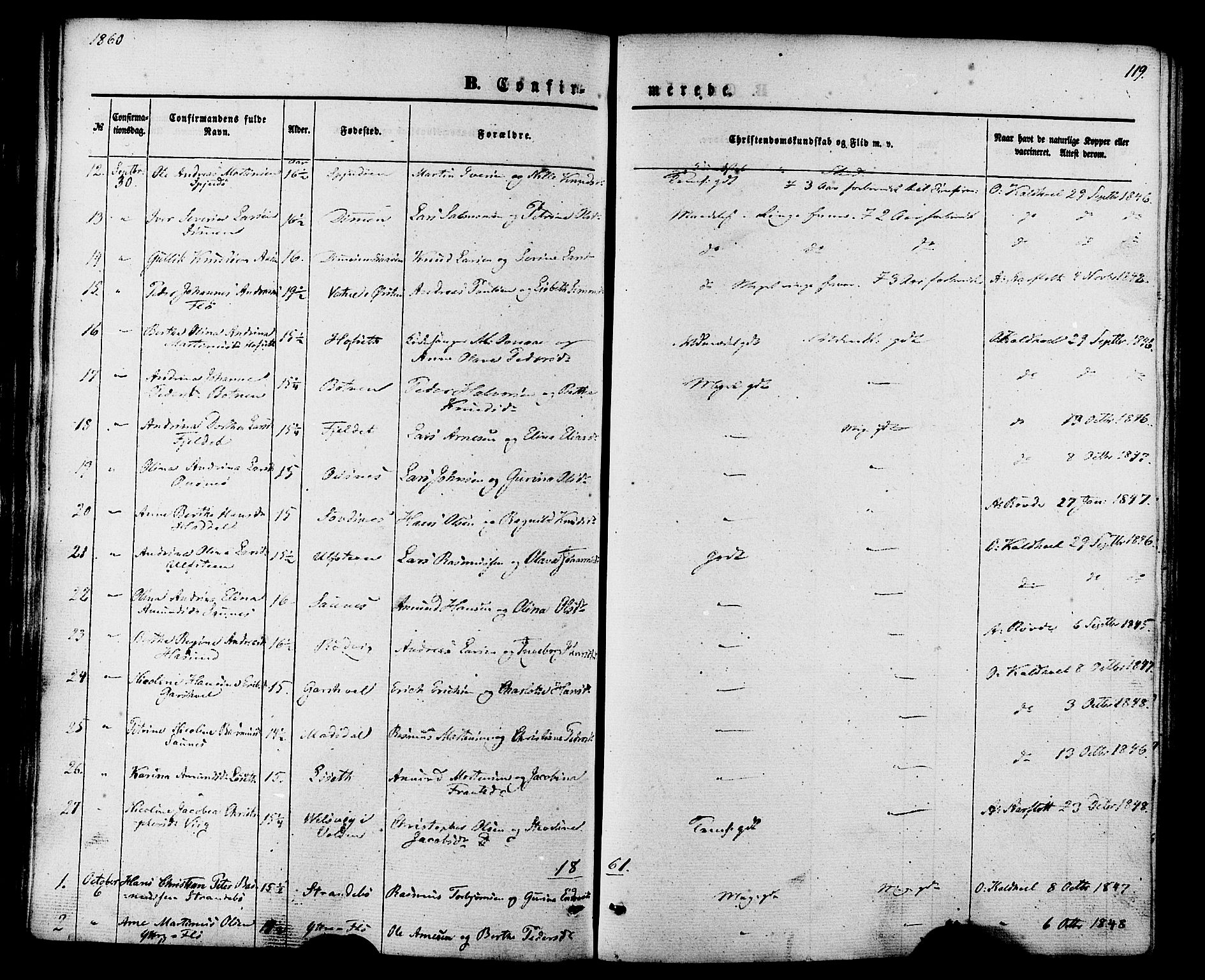 Ministerialprotokoller, klokkerbøker og fødselsregistre - Møre og Romsdal, AV/SAT-A-1454/509/L0105: Parish register (official) no. 509A03, 1848-1882, p. 119