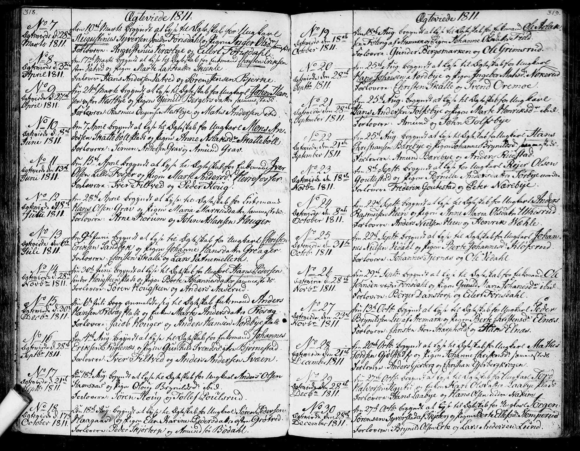 Rakkestad prestekontor Kirkebøker, SAO/A-2008/F/Fa/L0005: Parish register (official) no. I 5, 1784-1814, p. 318-319