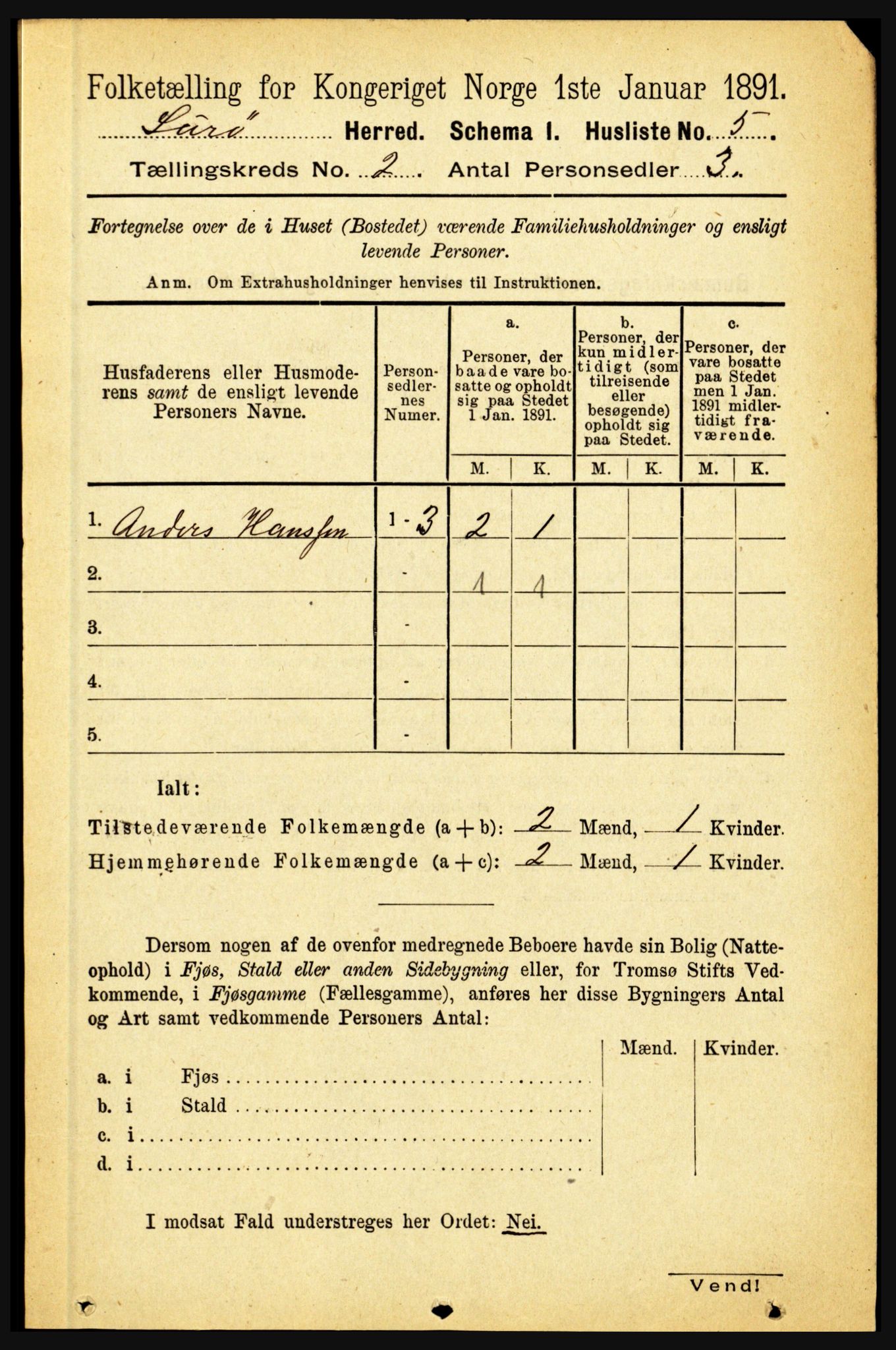 RA, 1891 census for 1834 Lurøy, 1891, p. 661