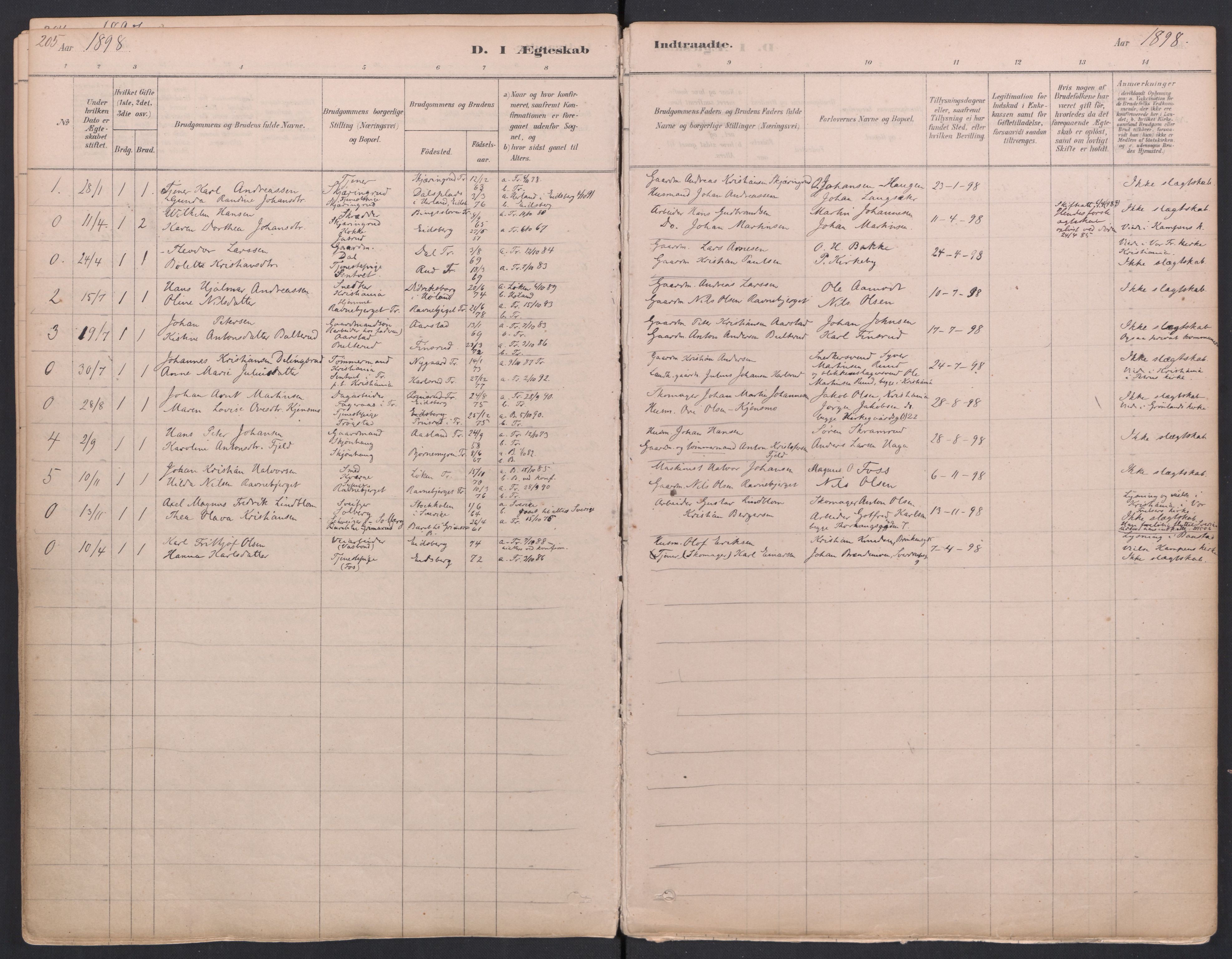 Trøgstad prestekontor Kirkebøker, AV/SAO-A-10925/F/Fa/L0010: Parish register (official) no. I 10, 1878-1898, p. 205