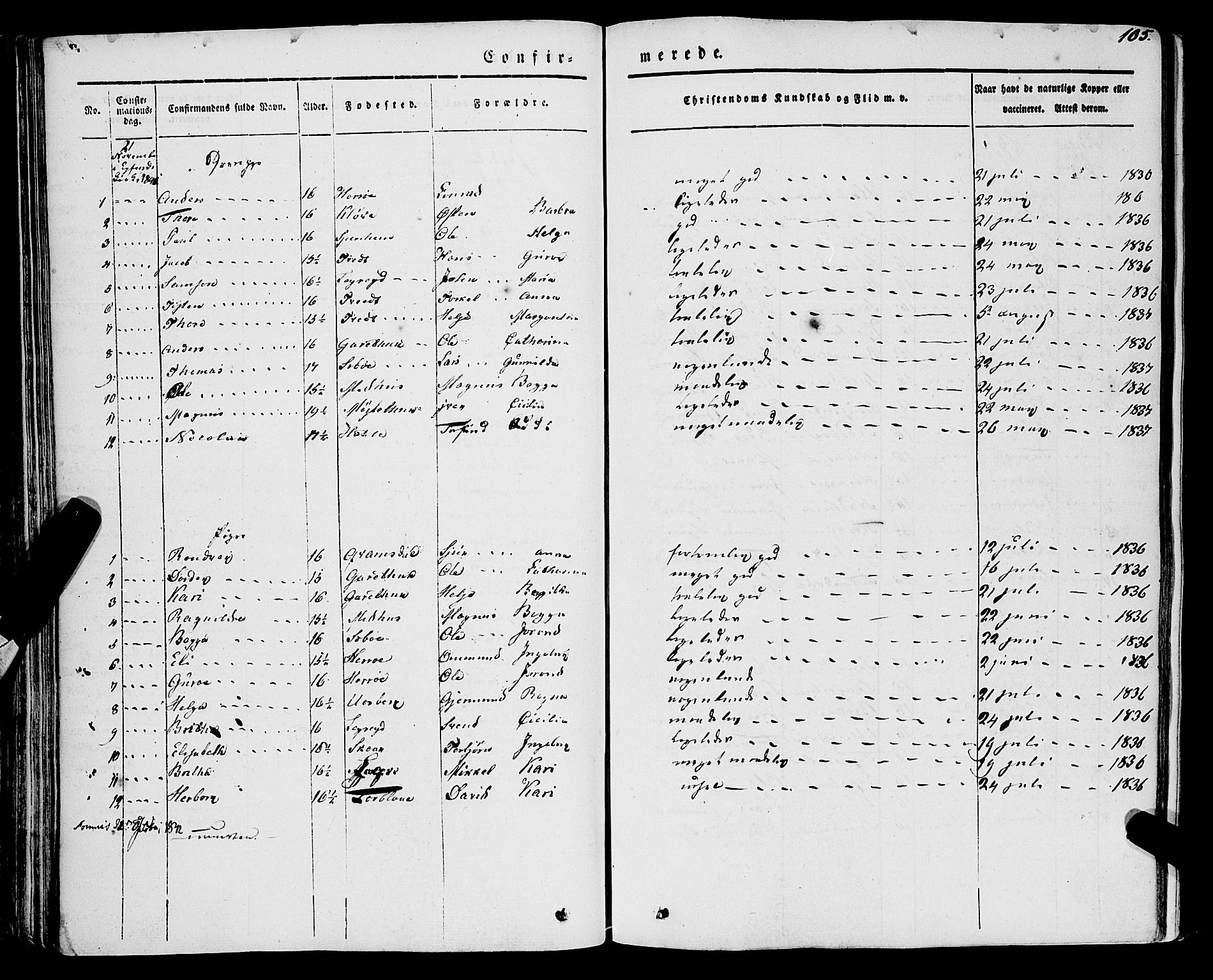 Ulvik sokneprestembete, SAB/A-78801/H/Haa: Parish register (official) no. A 12, 1839-1853, p. 105