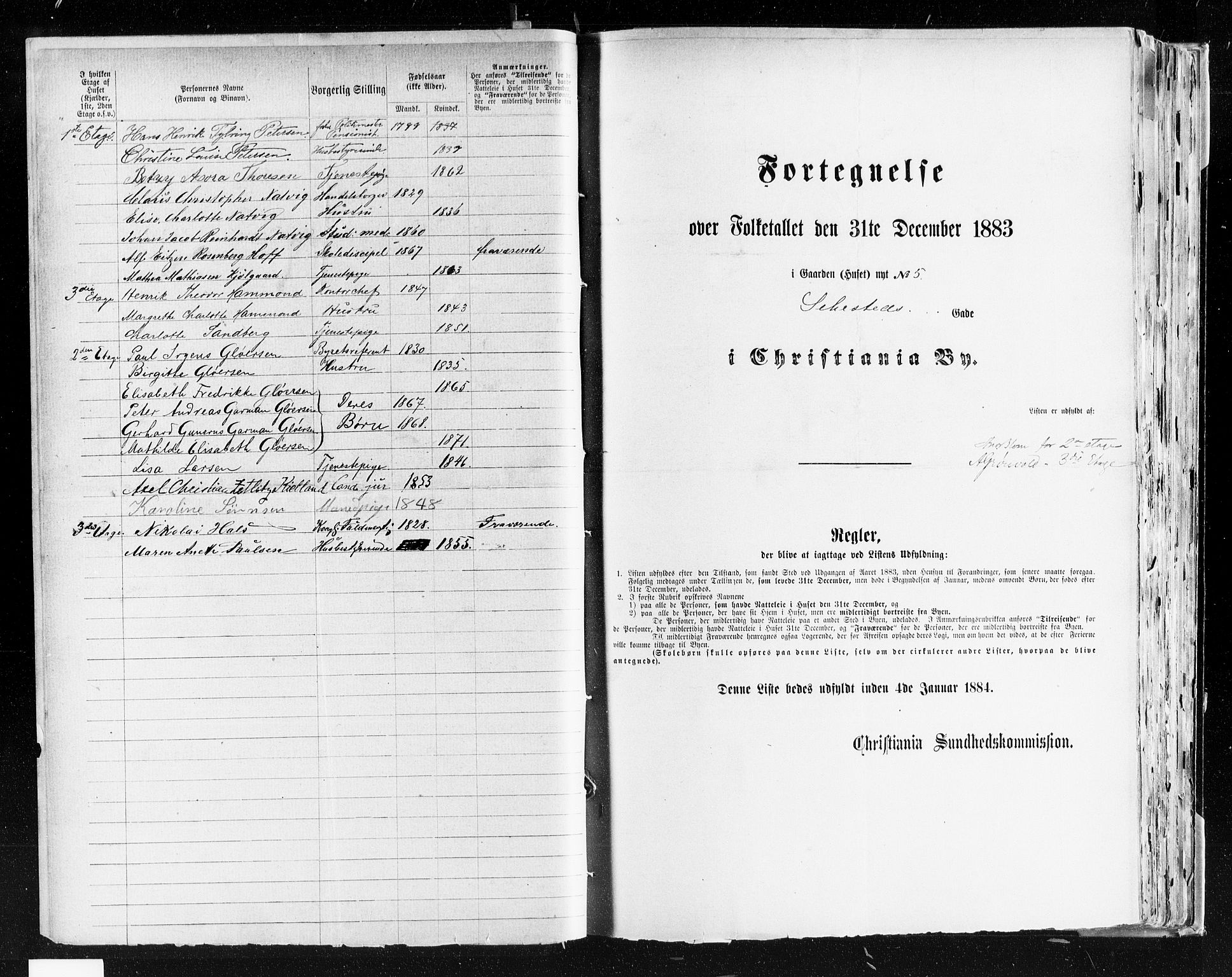 OBA, Municipal Census 1883 for Kristiania, 1883, p. 3861