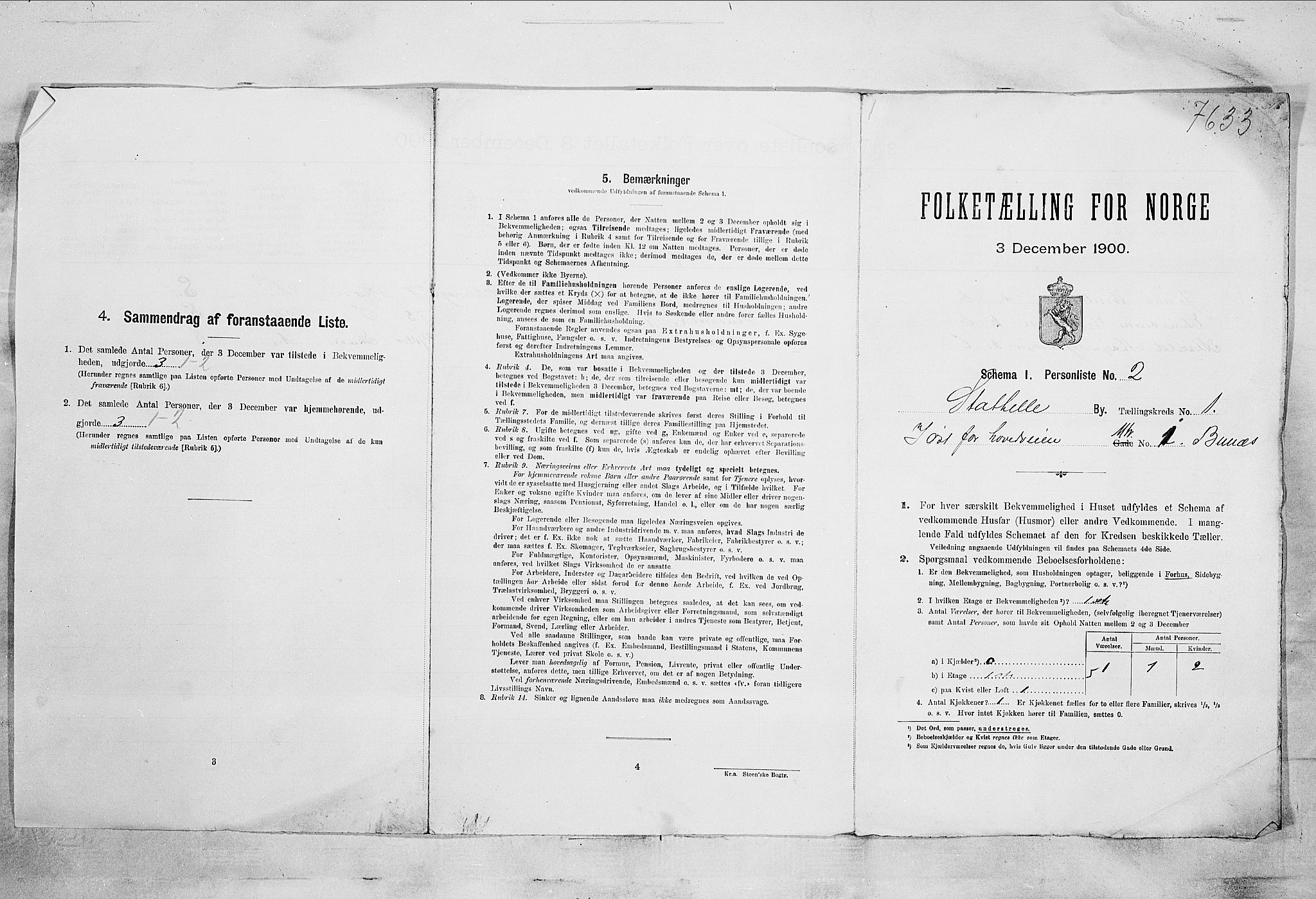 SAKO, 1900 census for Stathelle, 1900, p. 14