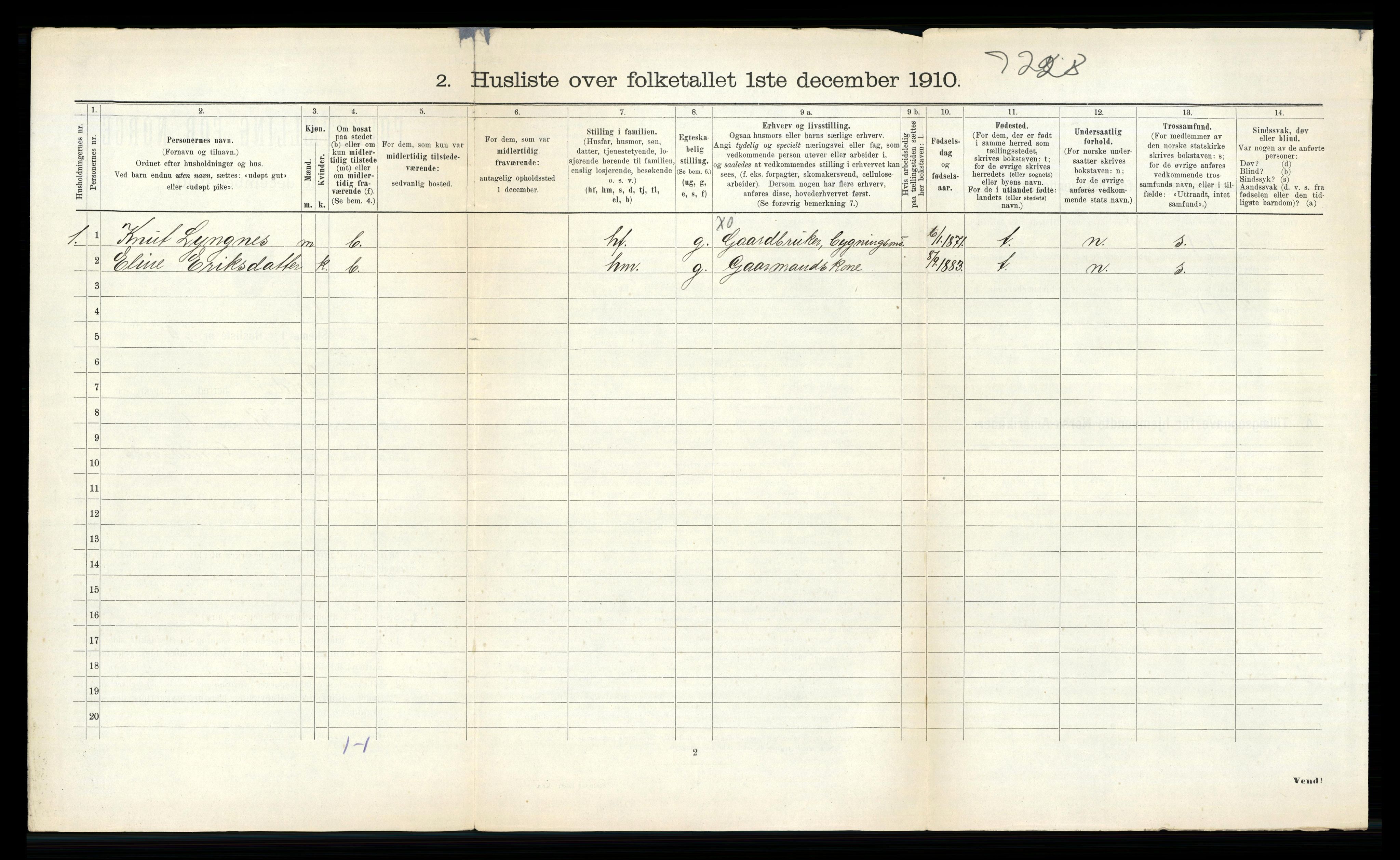 RA, 1910 census for Volda, 1910, p. 797