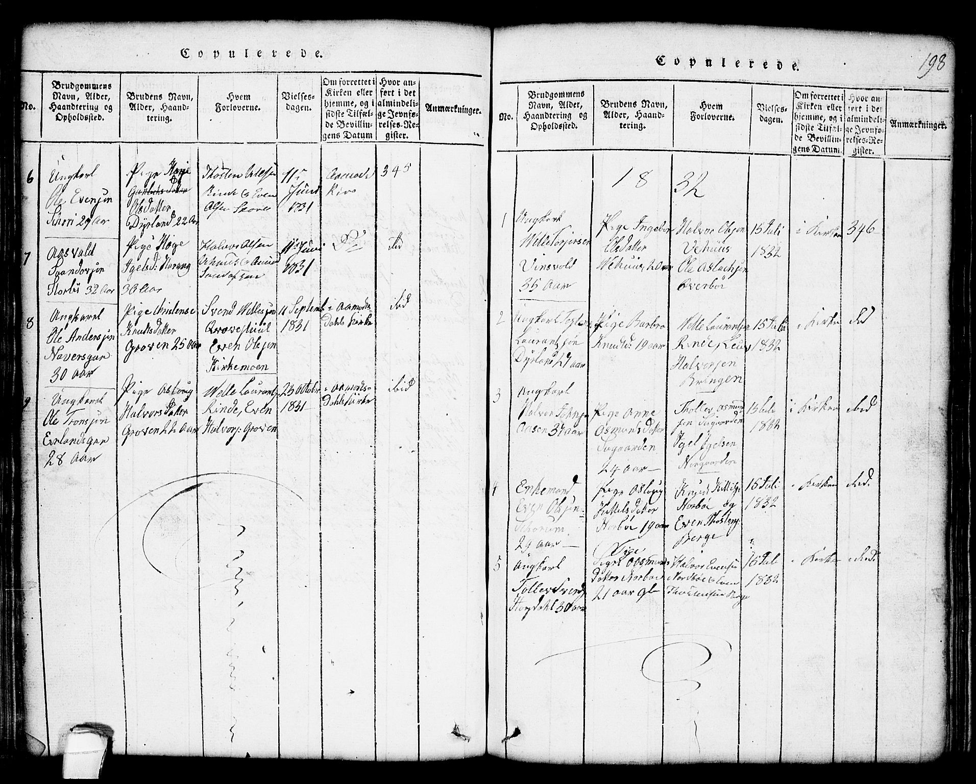 Seljord kirkebøker, SAKO/A-20/G/Gc/L0001: Parish register (copy) no. III 1, 1815-1849, p. 198