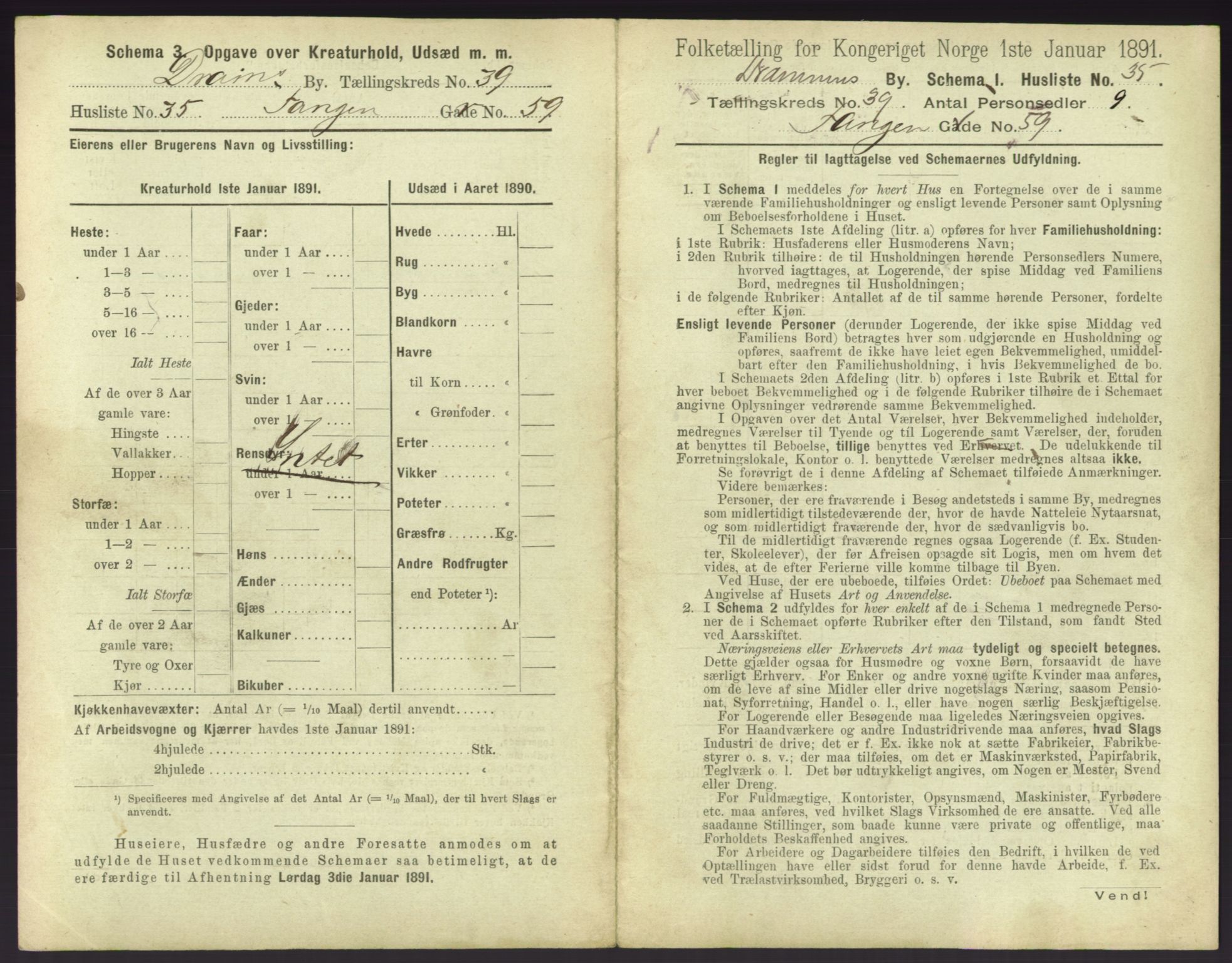 RA, 1891 census for 0602 Drammen, 1891, p. 3547