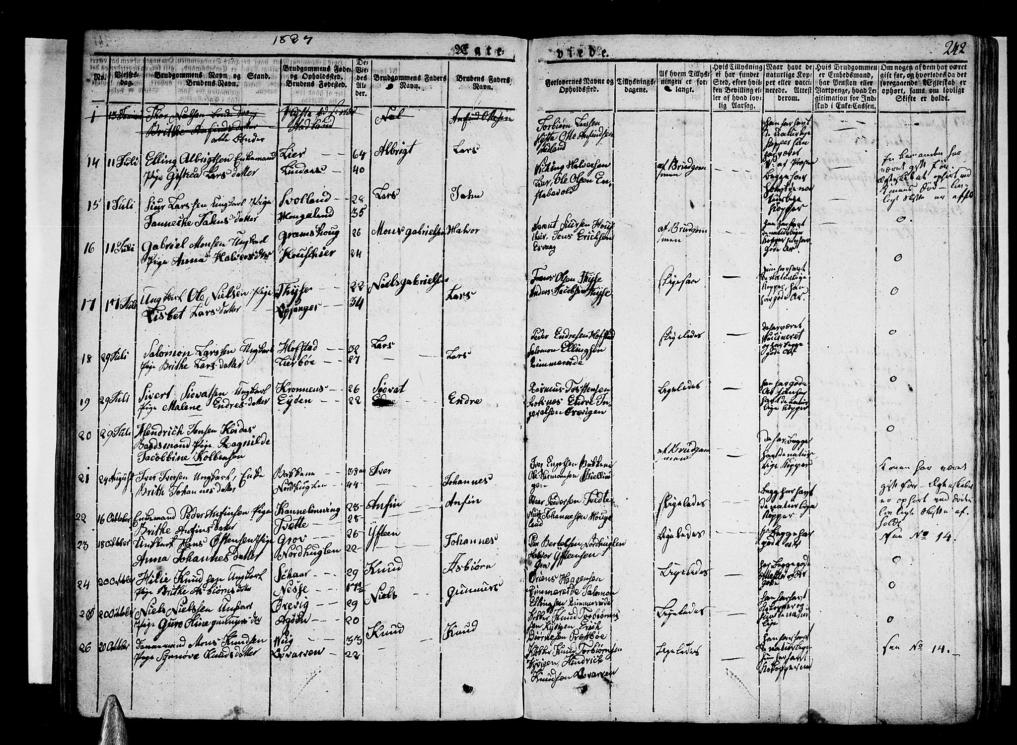Stord sokneprestembete, SAB/A-78201/H/Haa: Parish register (official) no. A 6, 1826-1840, p. 242