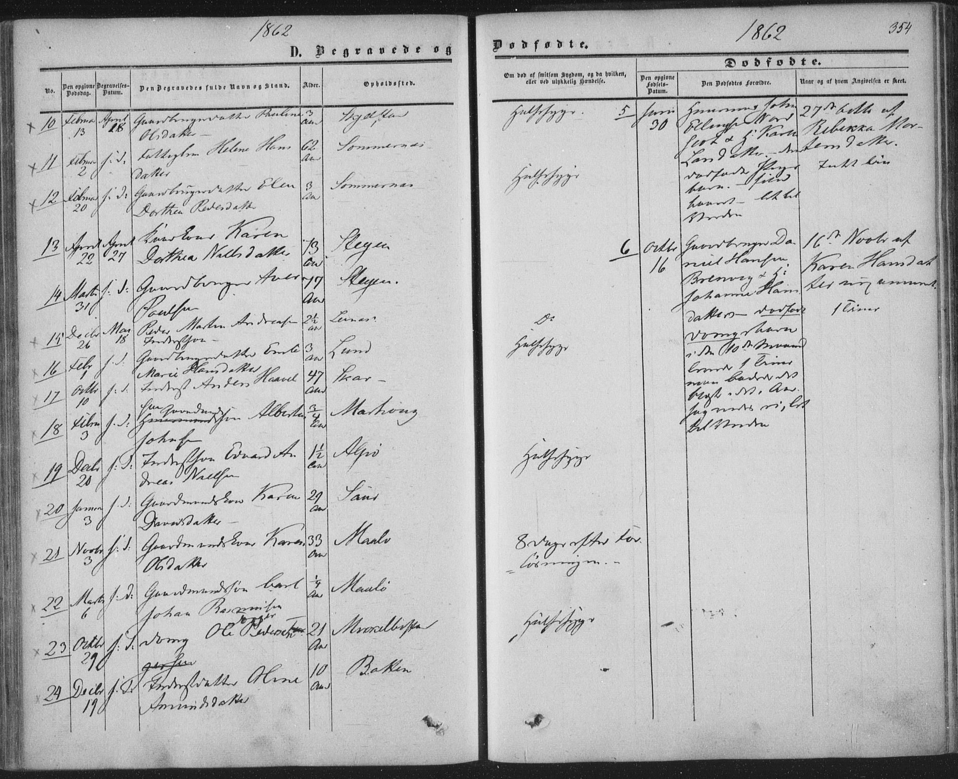 Ministerialprotokoller, klokkerbøker og fødselsregistre - Nordland, AV/SAT-A-1459/855/L0800: Parish register (official) no. 855A08, 1852-1864, p. 354