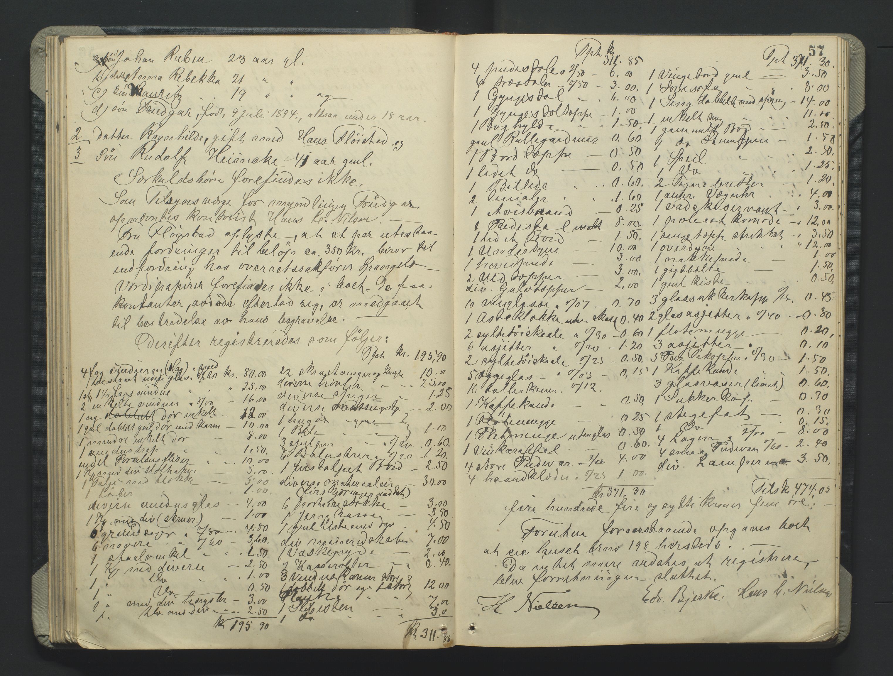 Grimstad byfogd, AV/SAK-1222-0003/H/Hc/L0009: Skifteprotokoll nr. 9, 1908-1918, p. 57