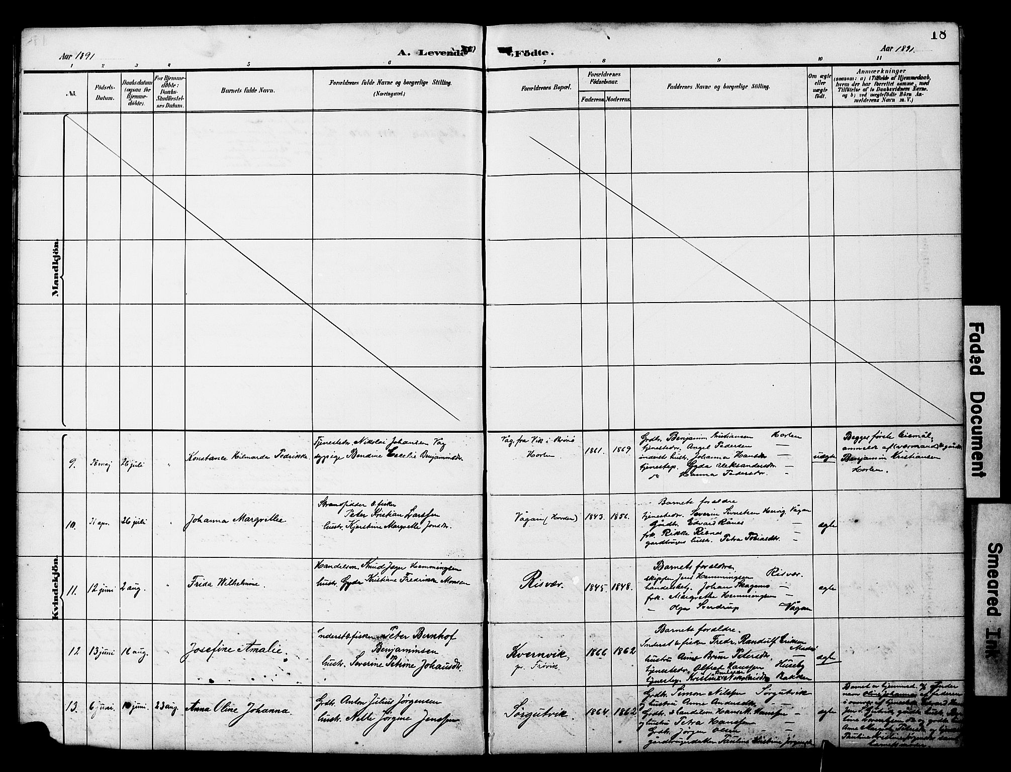 Ministerialprotokoller, klokkerbøker og fødselsregistre - Nord-Trøndelag, AV/SAT-A-1458/788/L0701: Parish register (copy) no. 788C01, 1888-1913, p. 18