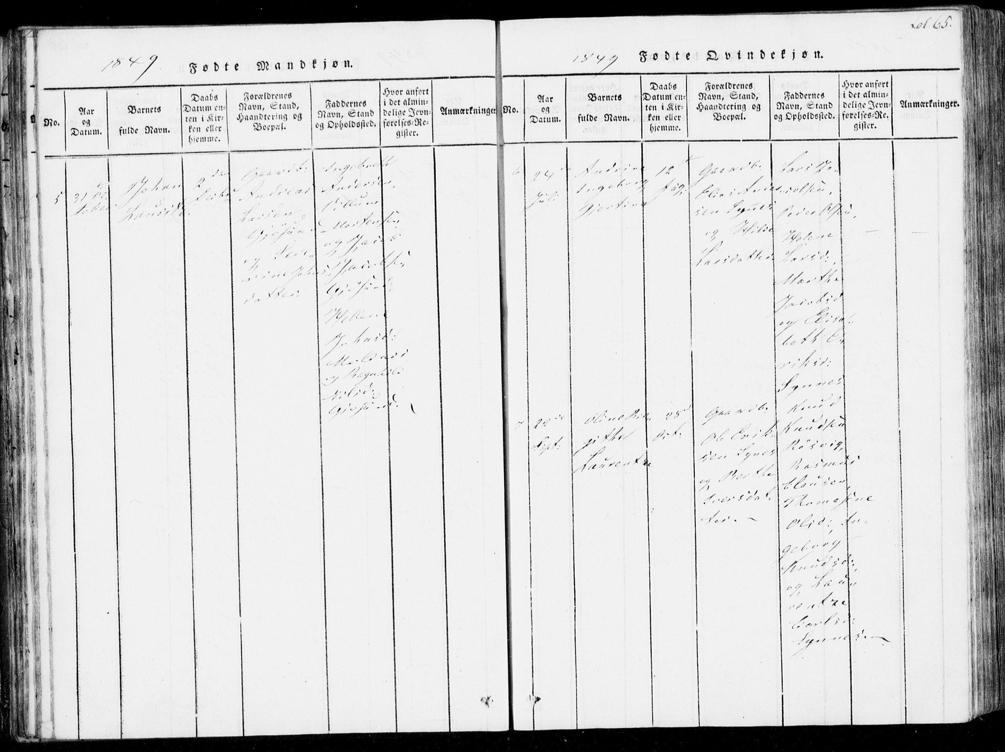 Ministerialprotokoller, klokkerbøker og fødselsregistre - Møre og Romsdal, AV/SAT-A-1454/537/L0517: Parish register (official) no. 537A01, 1818-1862, p. 65