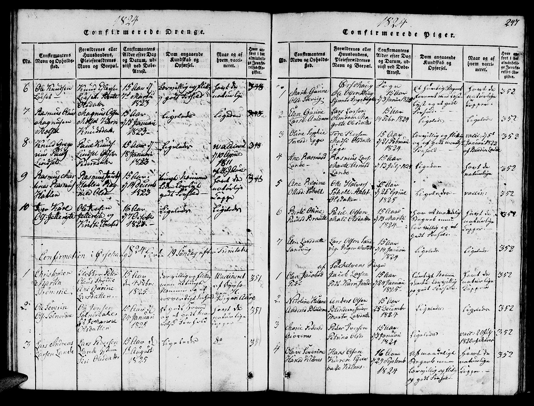 Ministerialprotokoller, klokkerbøker og fødselsregistre - Møre og Romsdal, SAT/A-1454/522/L0322: Parish register (copy) no. 522C01, 1816-1830, p. 247