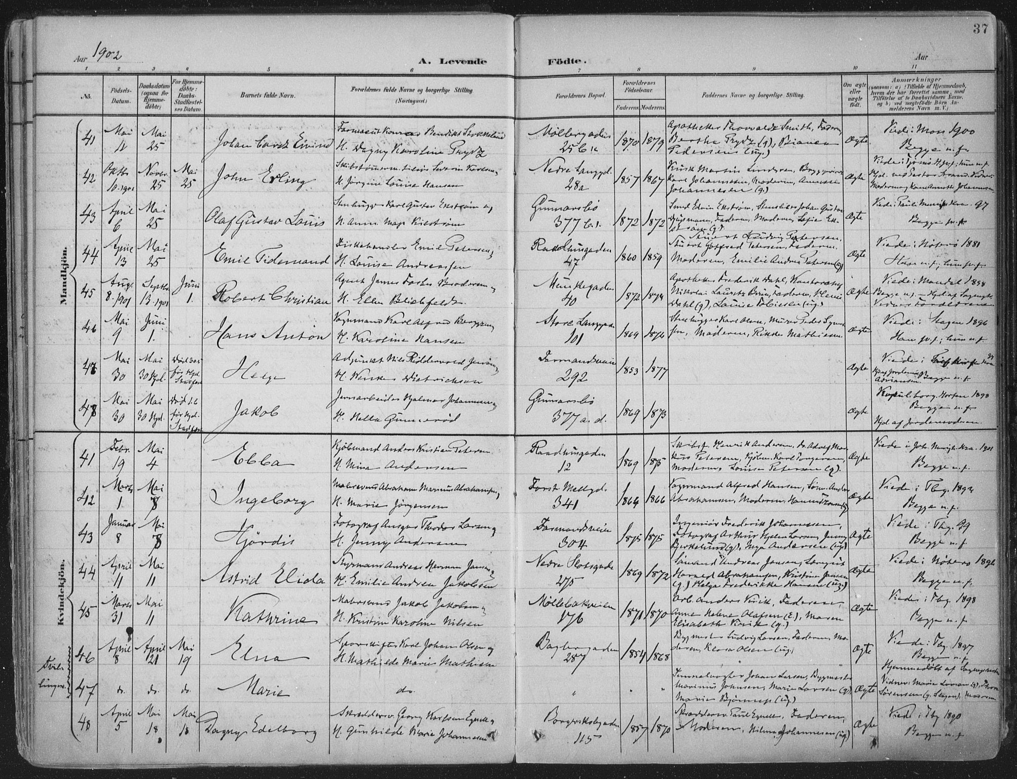 Tønsberg kirkebøker, SAKO/A-330/F/Fa/L0014: Parish register (official) no. I 14, 1900-1913, p. 37