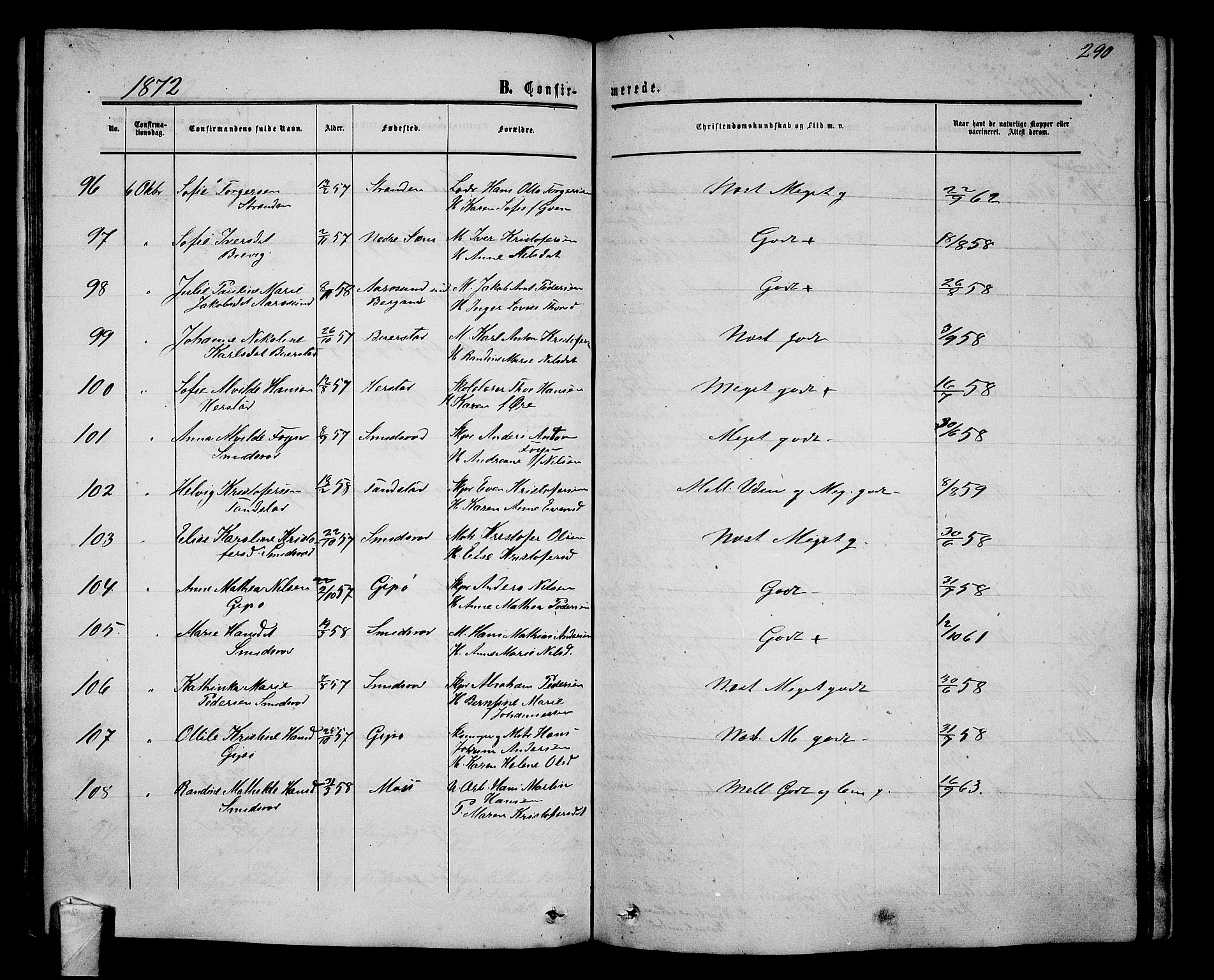 Nøtterøy kirkebøker, AV/SAKO-A-354/G/Ga/L0002: Parish register (copy) no. I 2, 1860-1877, p. 290