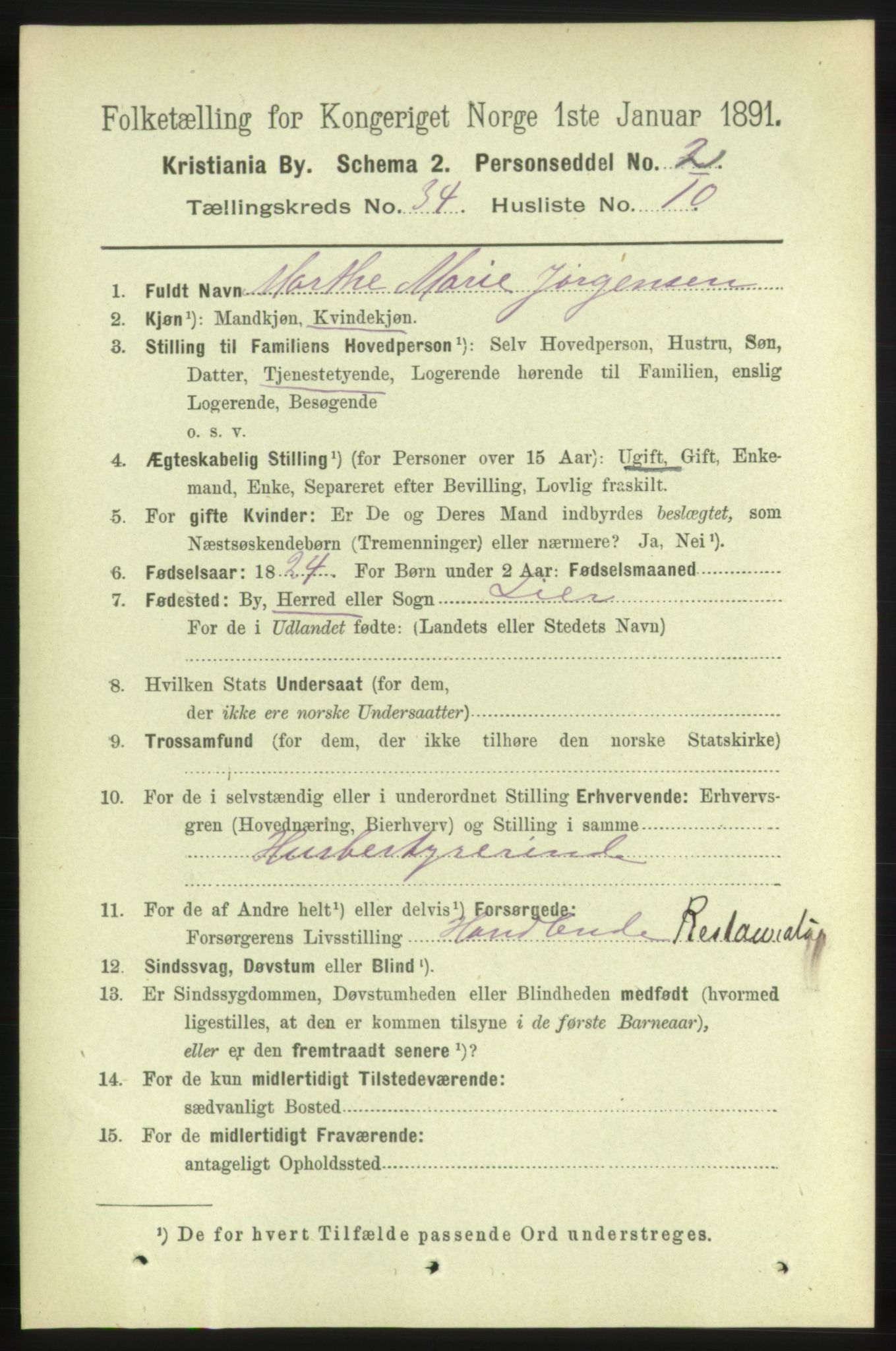 RA, 1891 census for 0301 Kristiania, 1891, p. 18493