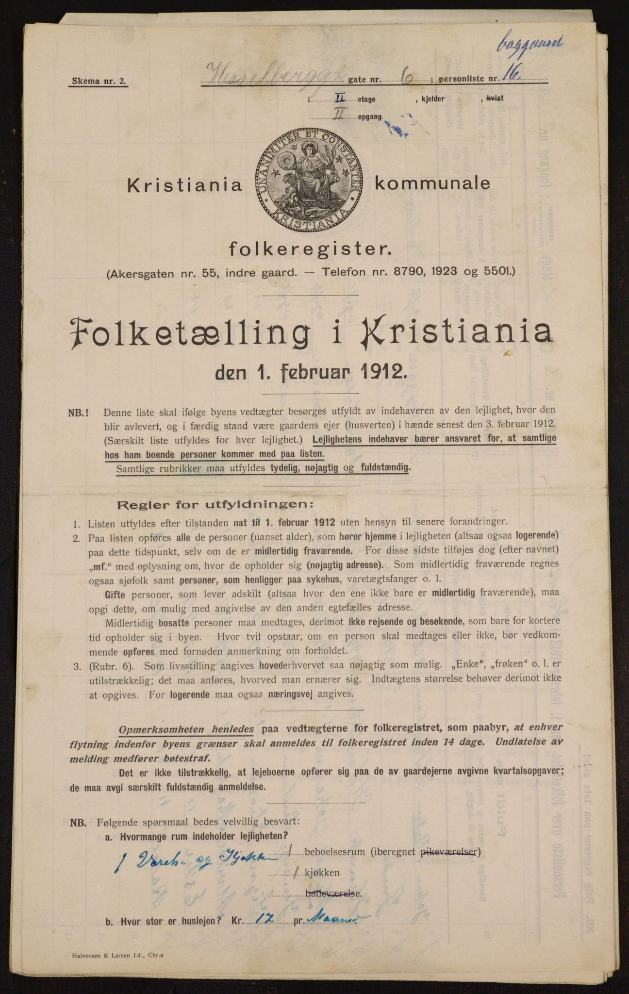 OBA, Municipal Census 1912 for Kristiania, 1912, p. 40263