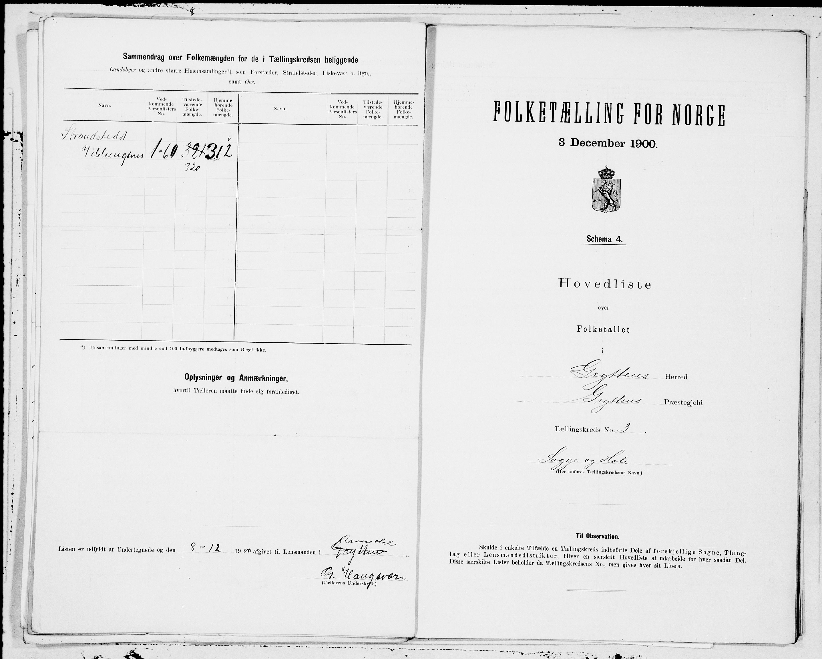 SAT, 1900 census for Grytten, 1900, p. 6