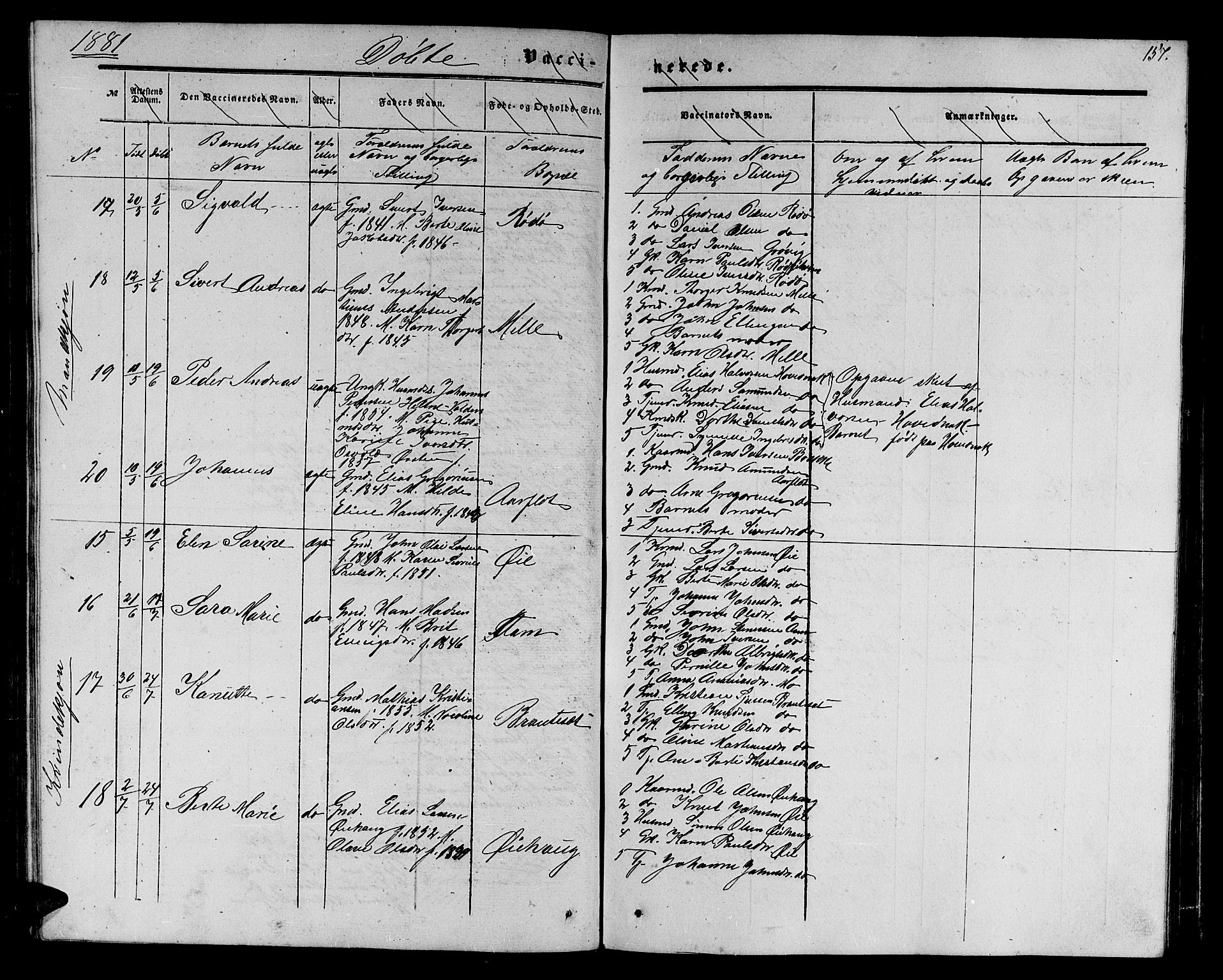 Ministerialprotokoller, klokkerbøker og fødselsregistre - Møre og Romsdal, AV/SAT-A-1454/513/L0188: Parish register (copy) no. 513C02, 1865-1882, p. 157