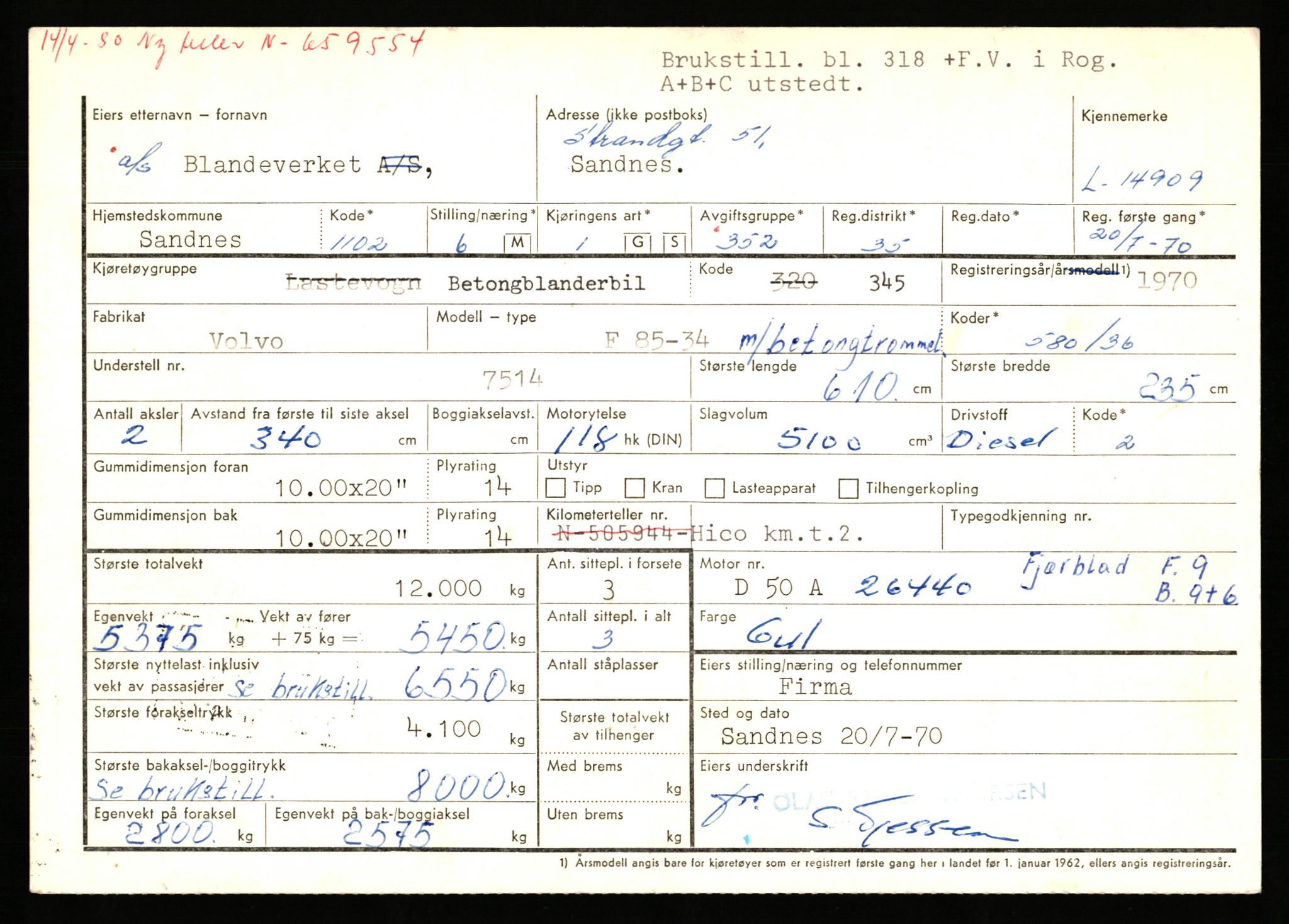 Stavanger trafikkstasjon, AV/SAST-A-101942/0/F/L0027: L-14600 - L-15149, 1930-1971, p. 1003