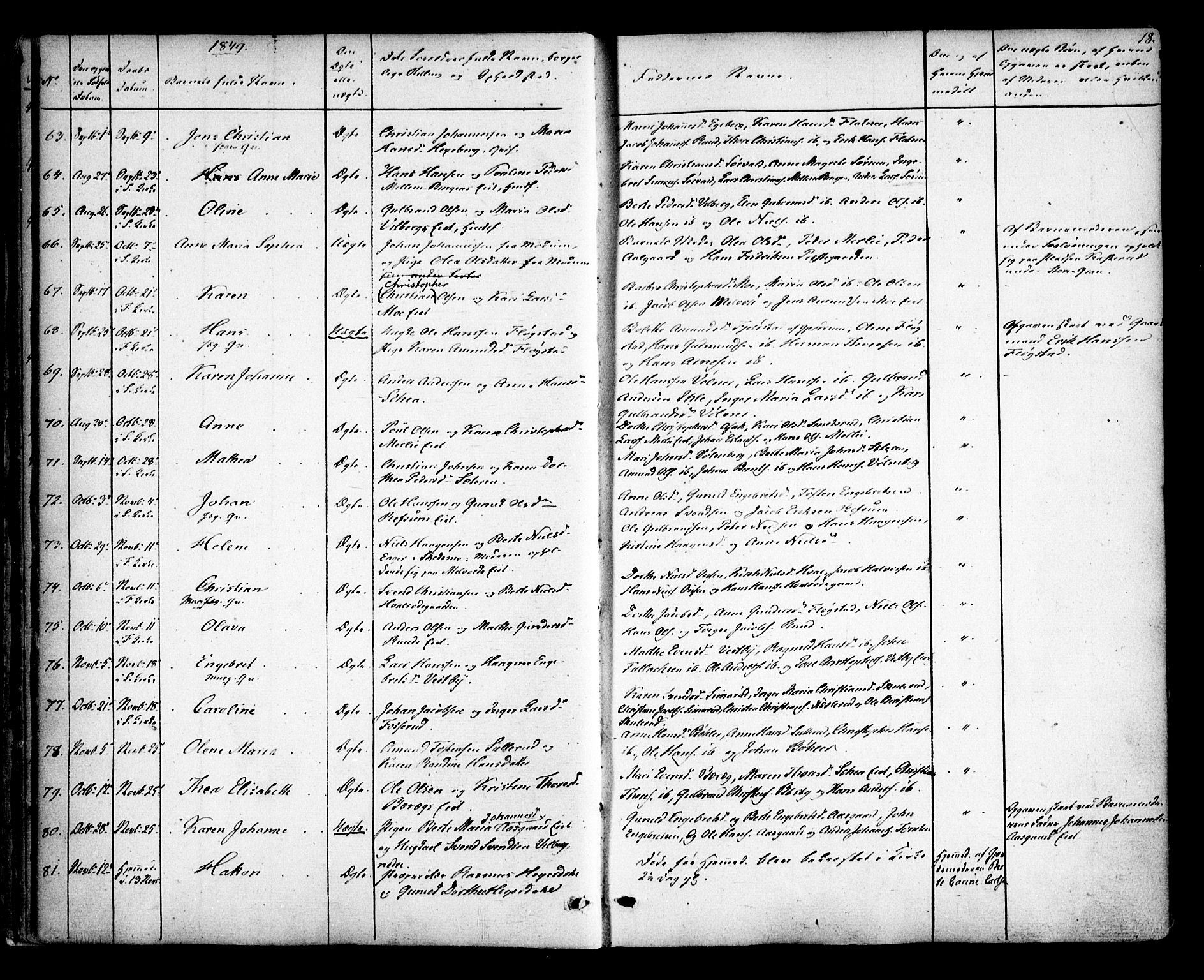 Sørum prestekontor Kirkebøker, AV/SAO-A-10303/F/Fa/L0005: Parish register (official) no. I 5, 1846-1863, p. 18