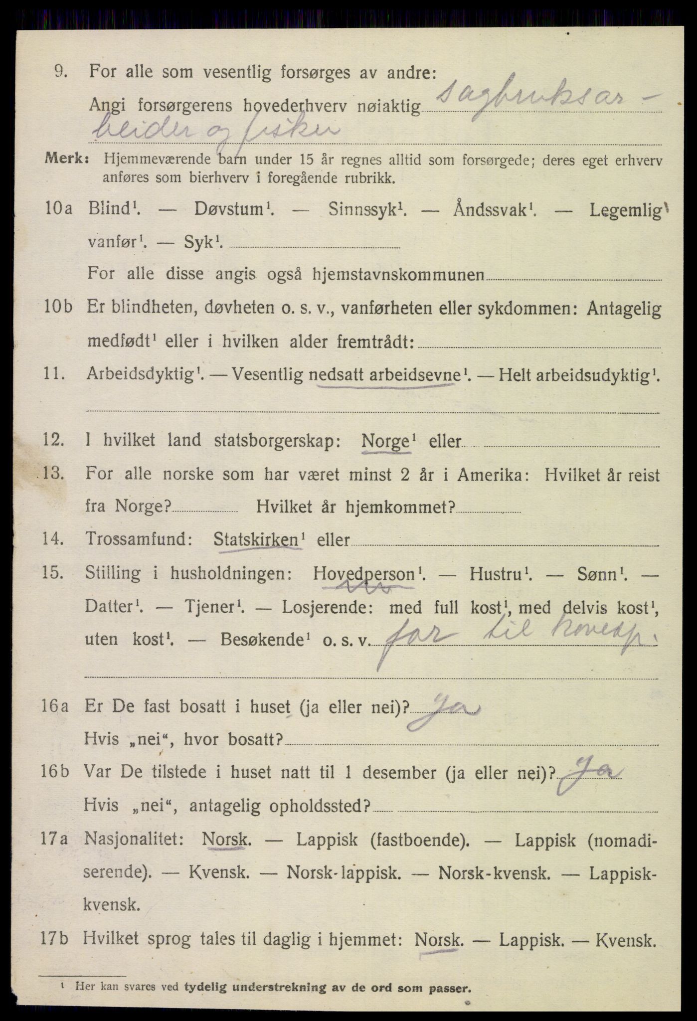 SAT, 1920 census for Stjørdal, 1920, p. 2539