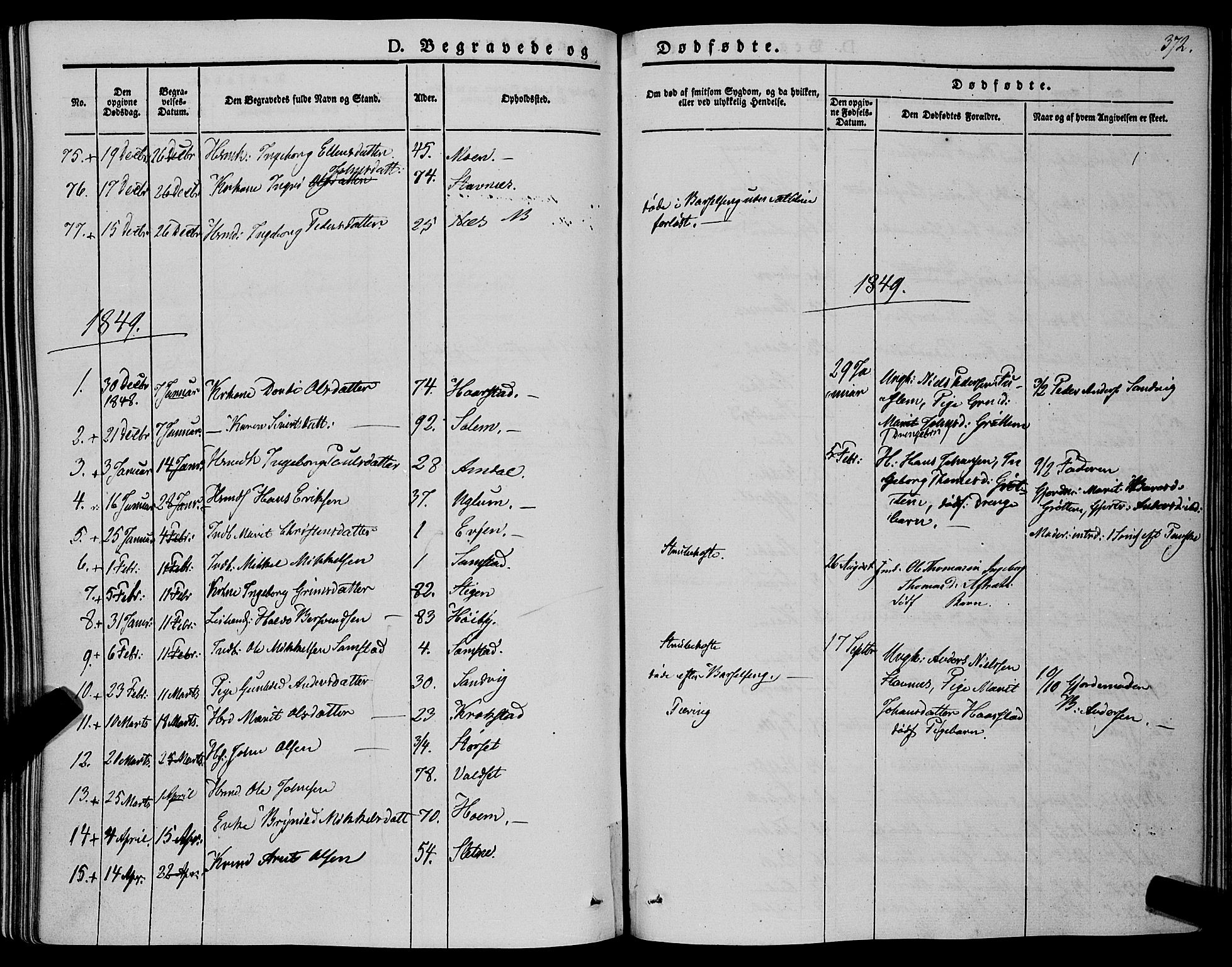 Ministerialprotokoller, klokkerbøker og fødselsregistre - Sør-Trøndelag, AV/SAT-A-1456/695/L1145: Parish register (official) no. 695A06 /1, 1843-1859, p. 372