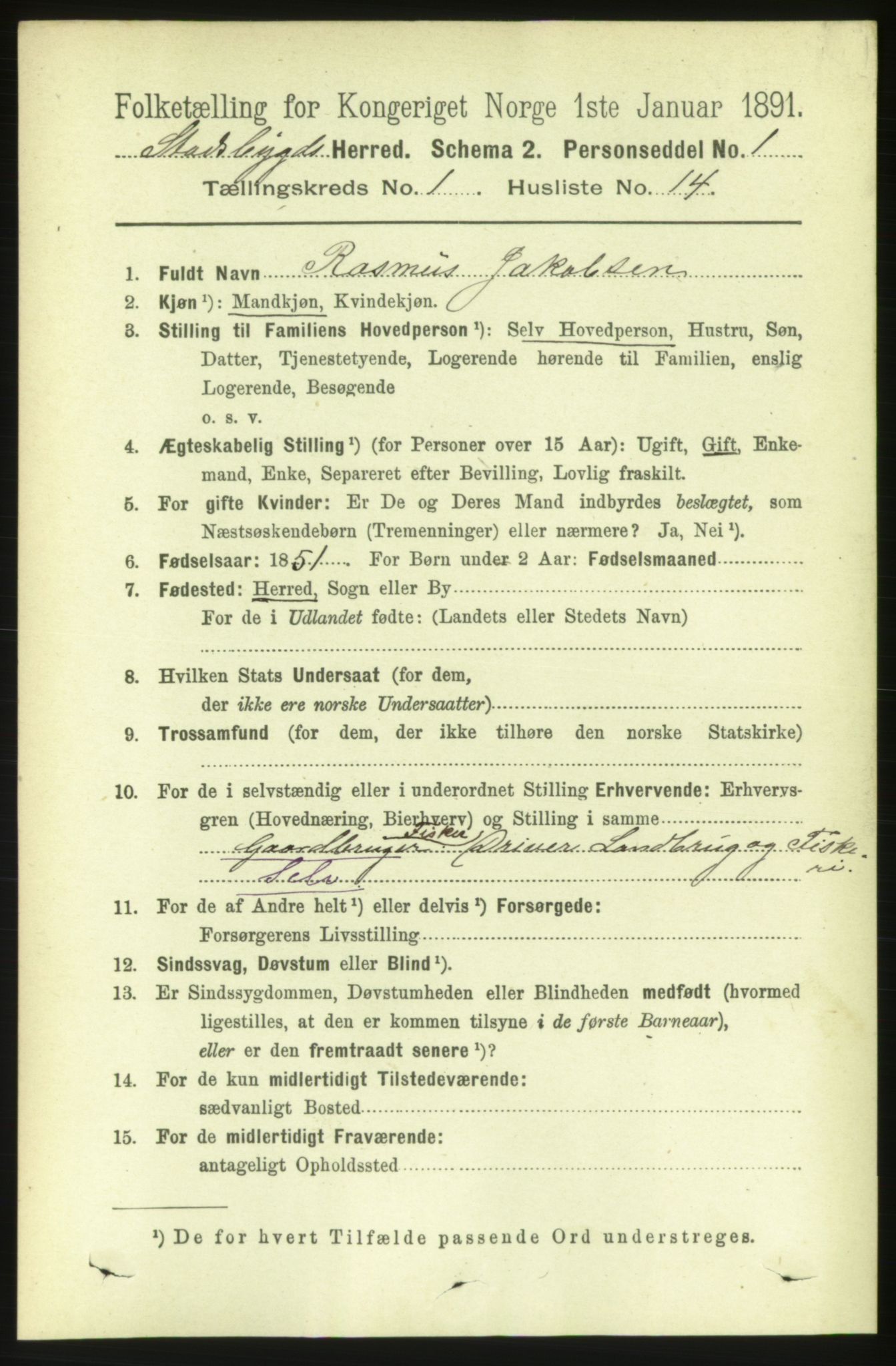 RA, 1891 census for 1625 Stadsbygd, 1891, p. 192