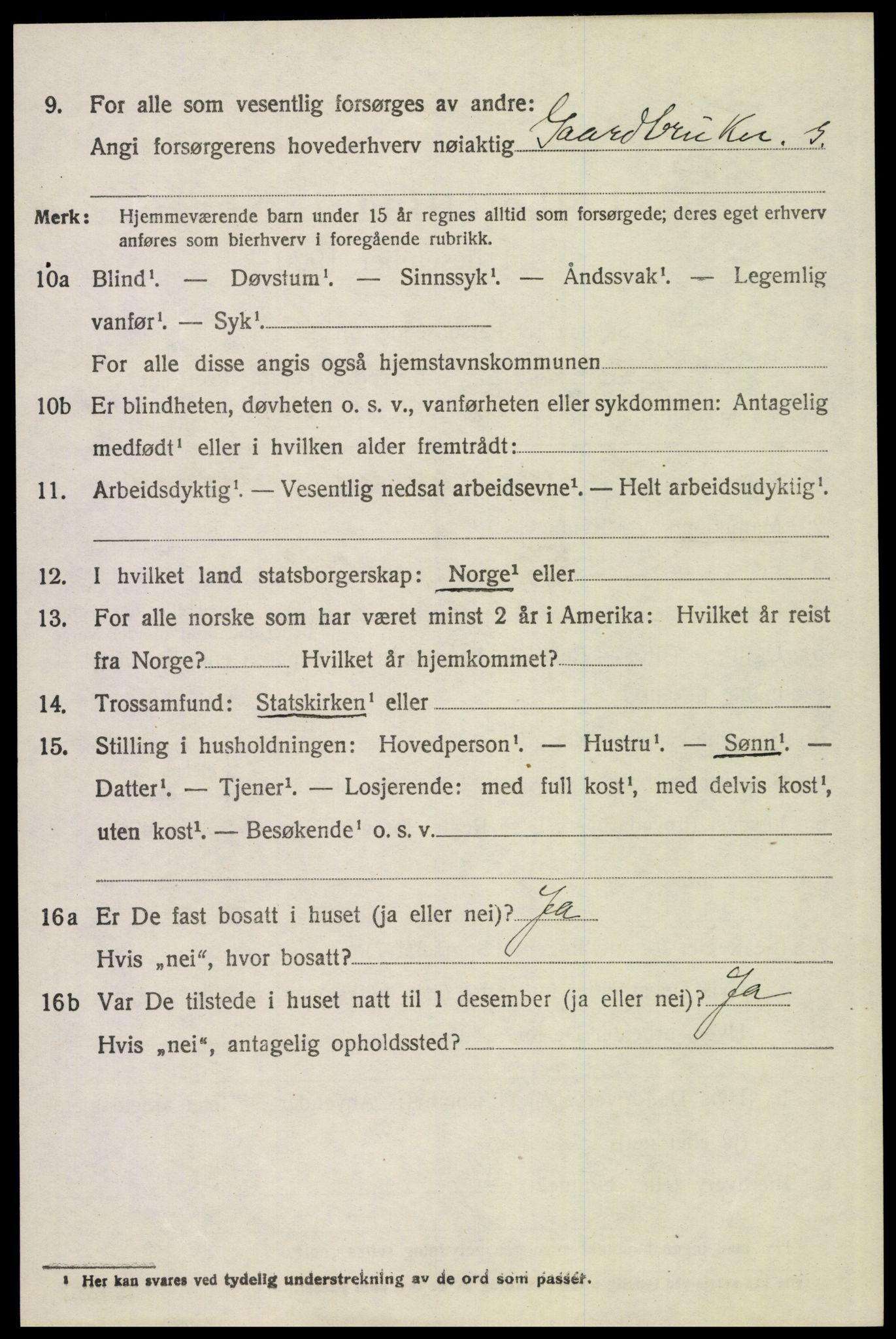 SAH, 1920 census for Tolga, 1920, p. 7158