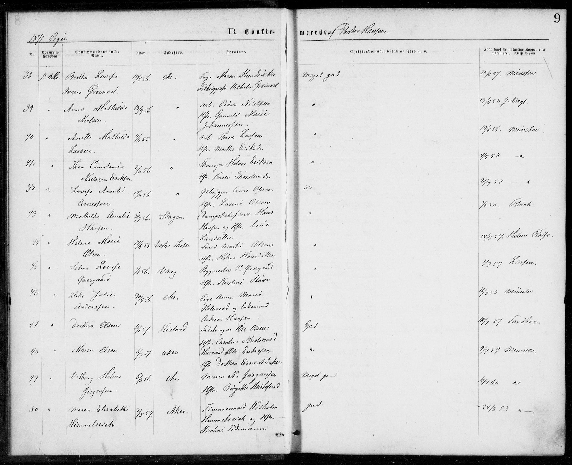 Trefoldighet prestekontor Kirkebøker, AV/SAO-A-10882/F/Fb/L0002: Parish register (official) no. II 2, 1871-1880, p. 9