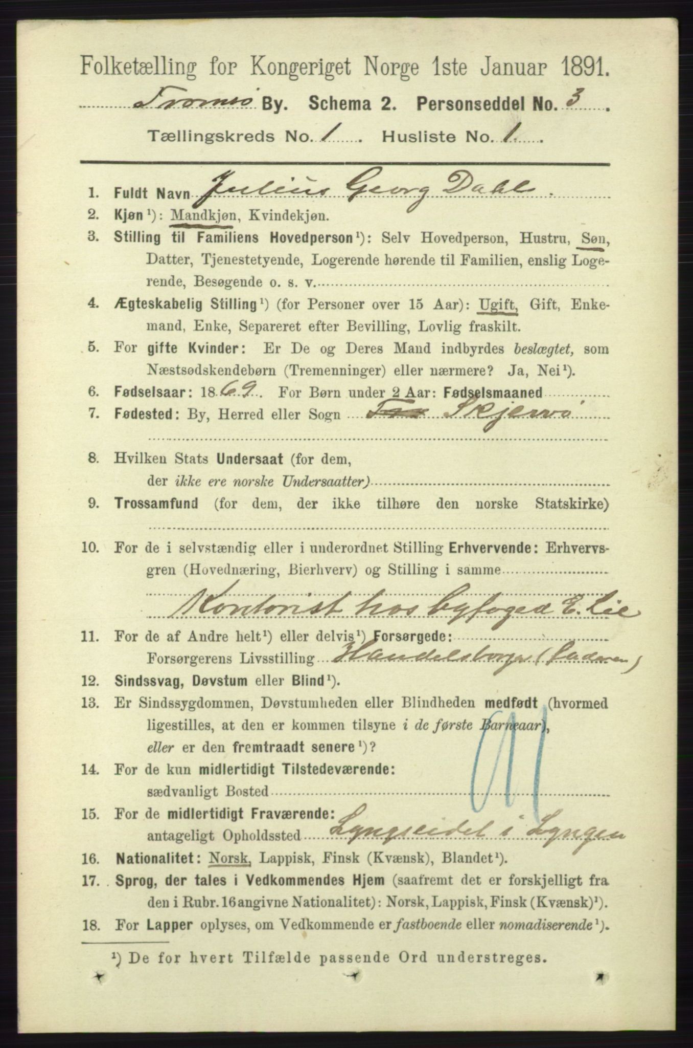 RA, 1891 census for 1902 Tromsø, 1891, p. 293