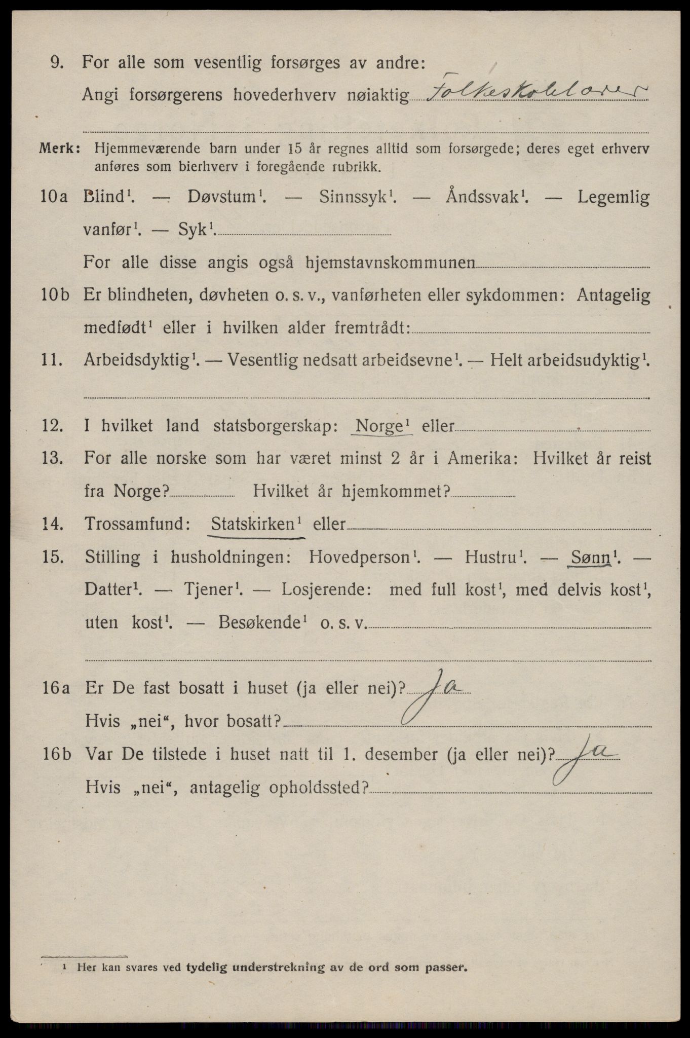 SAST, 1920 census for Erfjord, 1920, p. 952