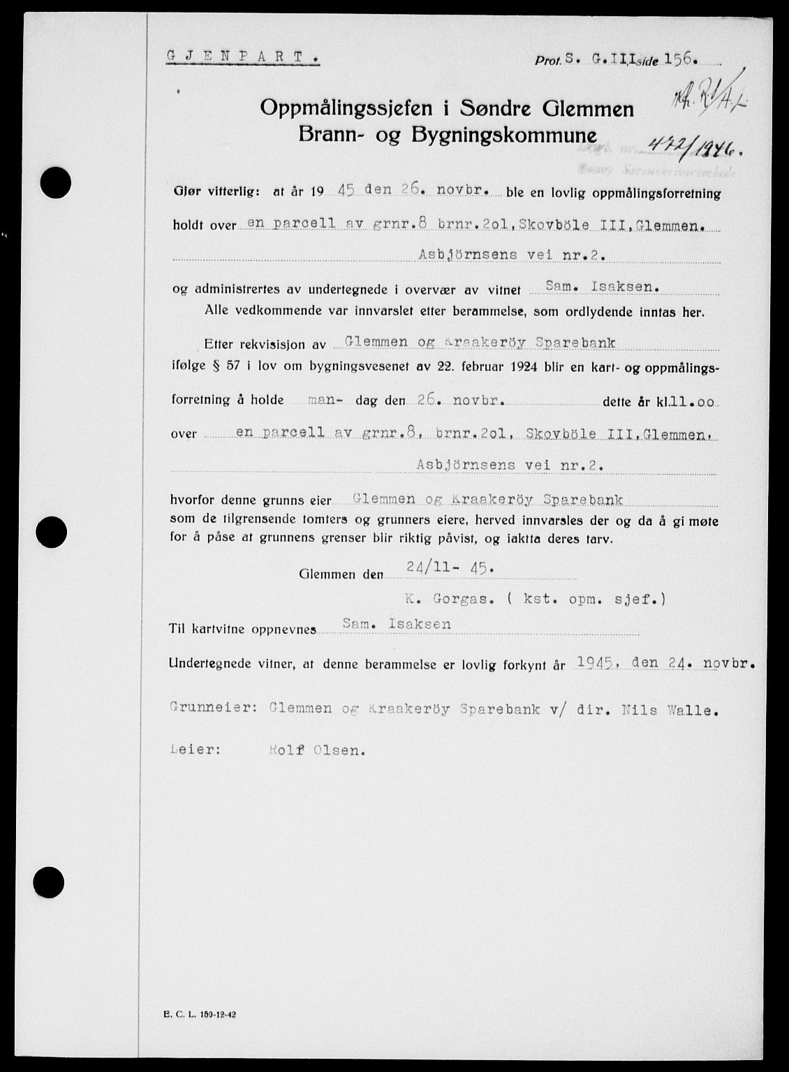 Onsøy sorenskriveri, SAO/A-10474/G/Ga/Gab/L0015: Mortgage book no. II A-15, 1945-1946, Diary no: : 472/1946